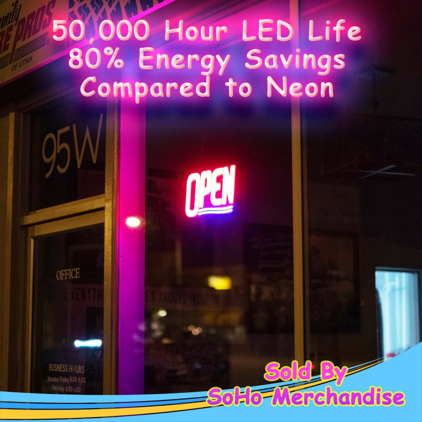 Open Sign LED Neon Ultra Bright Light Business Display for Restaurant Store Shop