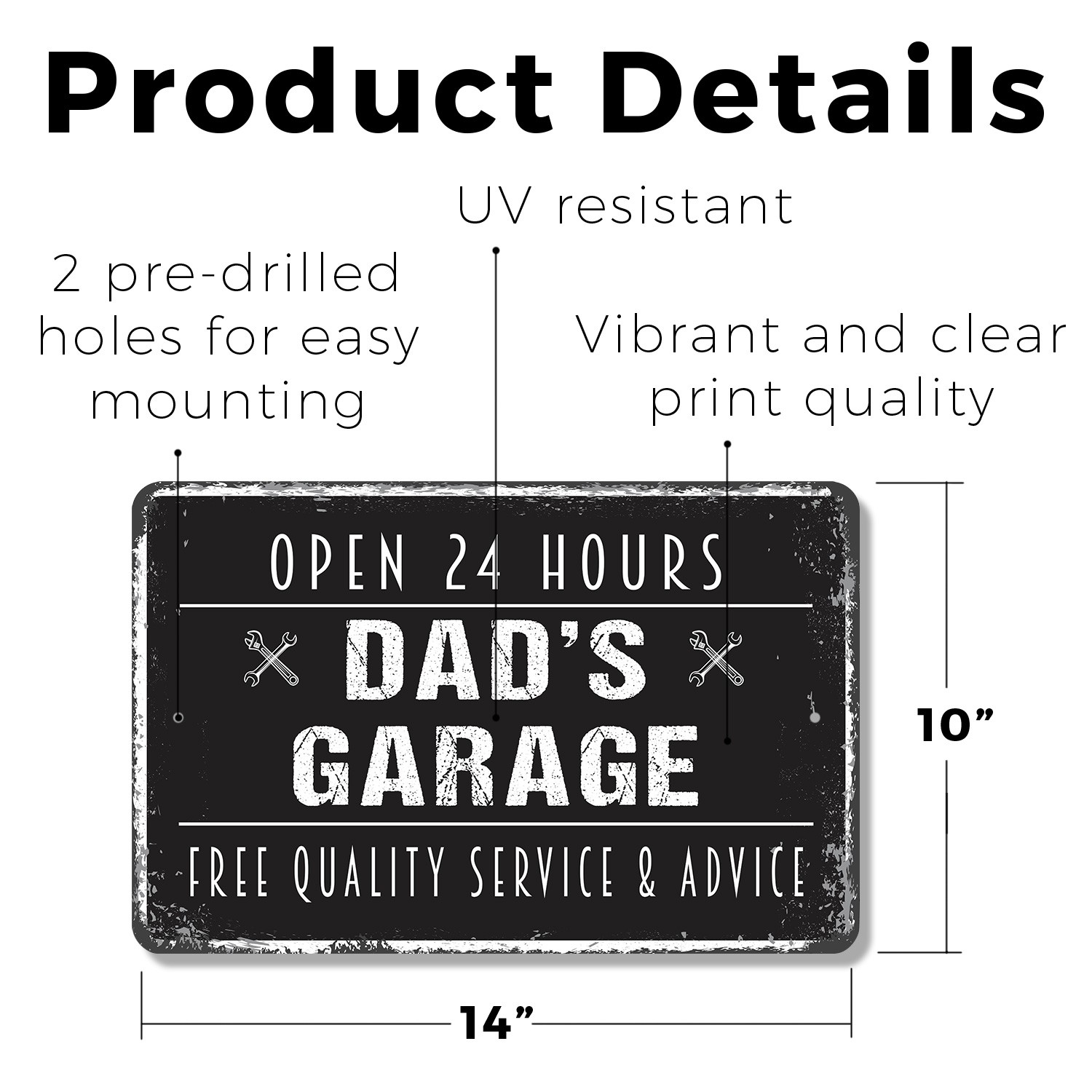 Dad�s Garage Custom Sign Your Name Tools Rule Durable Perfect for Garages
