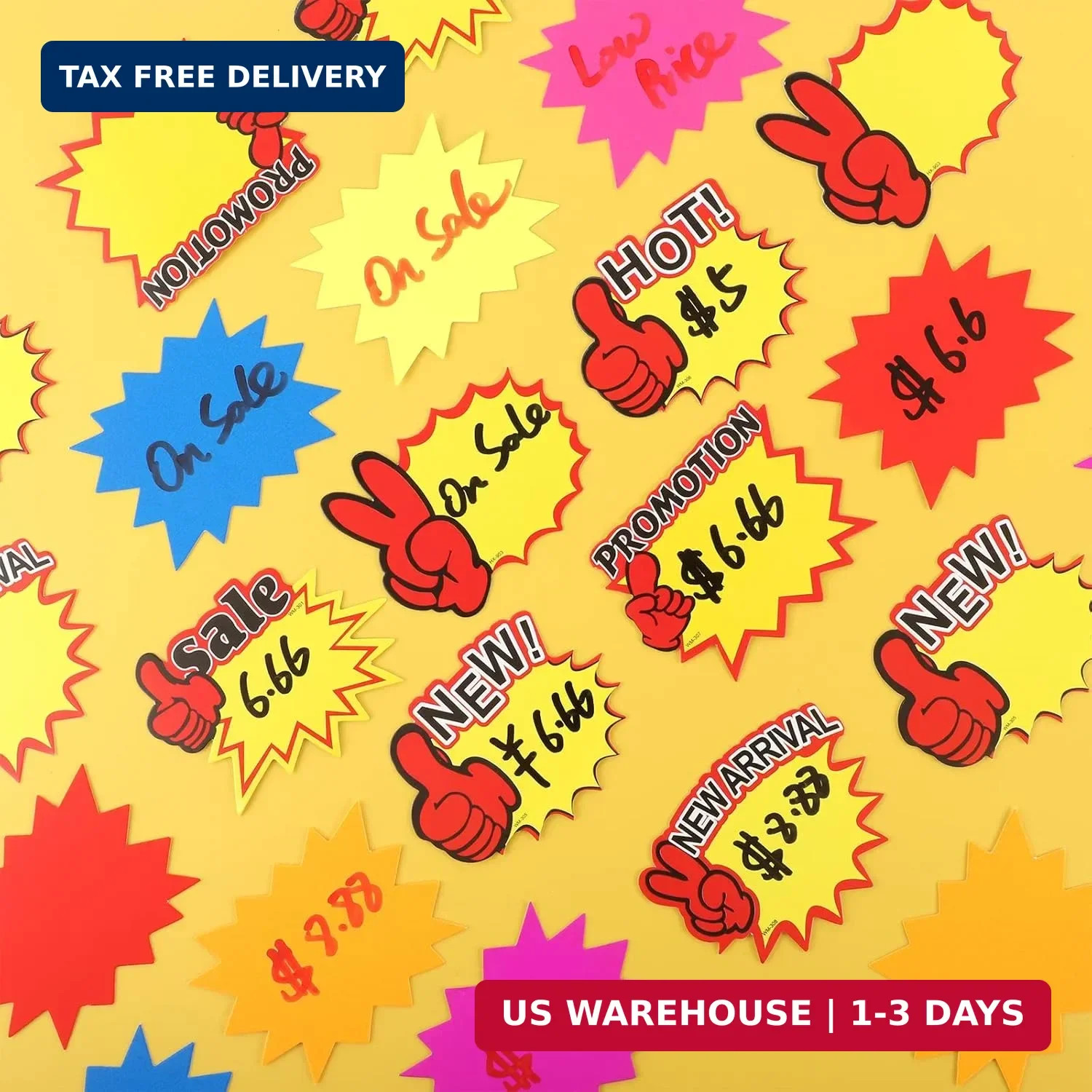 600 Pieces Starburst Signs for Price Stickers, Garage Retail Sale Signs Yard Pri