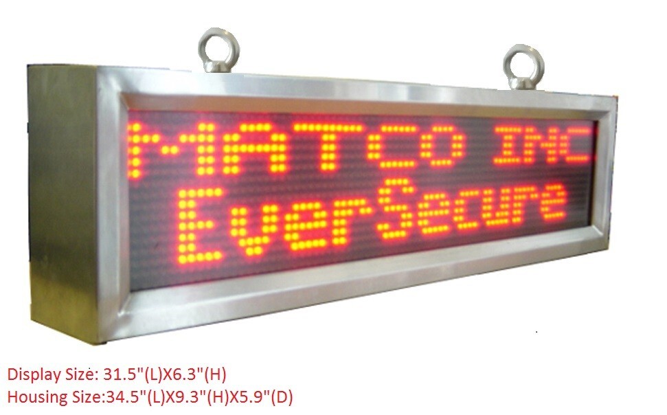 Outdoor High Intensity 2-Line Multi-Color LED Moving Sign. 34.5″ X 9.3″ X 5.9″