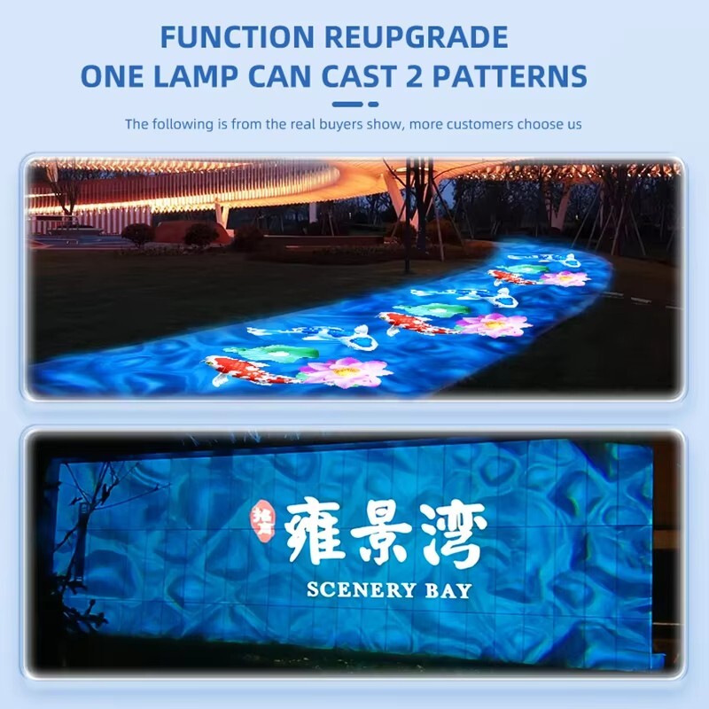 Dual-Head Combination Projector Gobo Light Dynamic Water Wave Ocen Ripple Custom