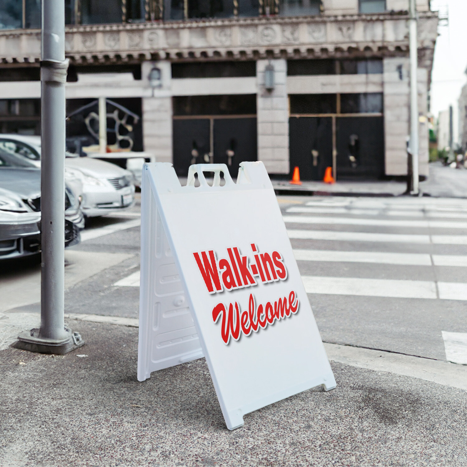 A-frame Sidewalk Walk-ins Welcome 24″ x 36″ Double Sided A-Frame Sidewalk Sign