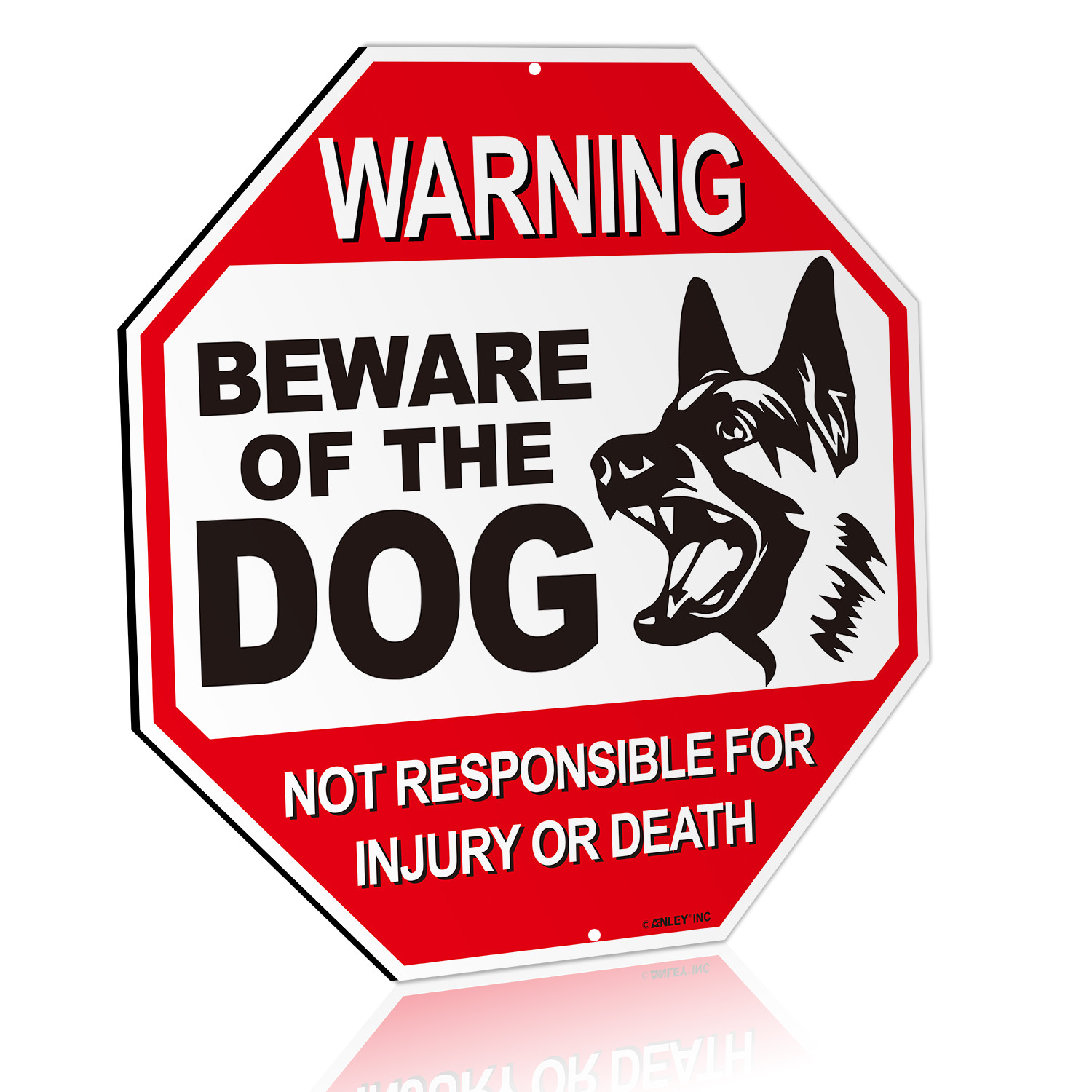 Anley Beware of The Dog Aluminum Warning Sign – Warning Dog Sign 12″x12″