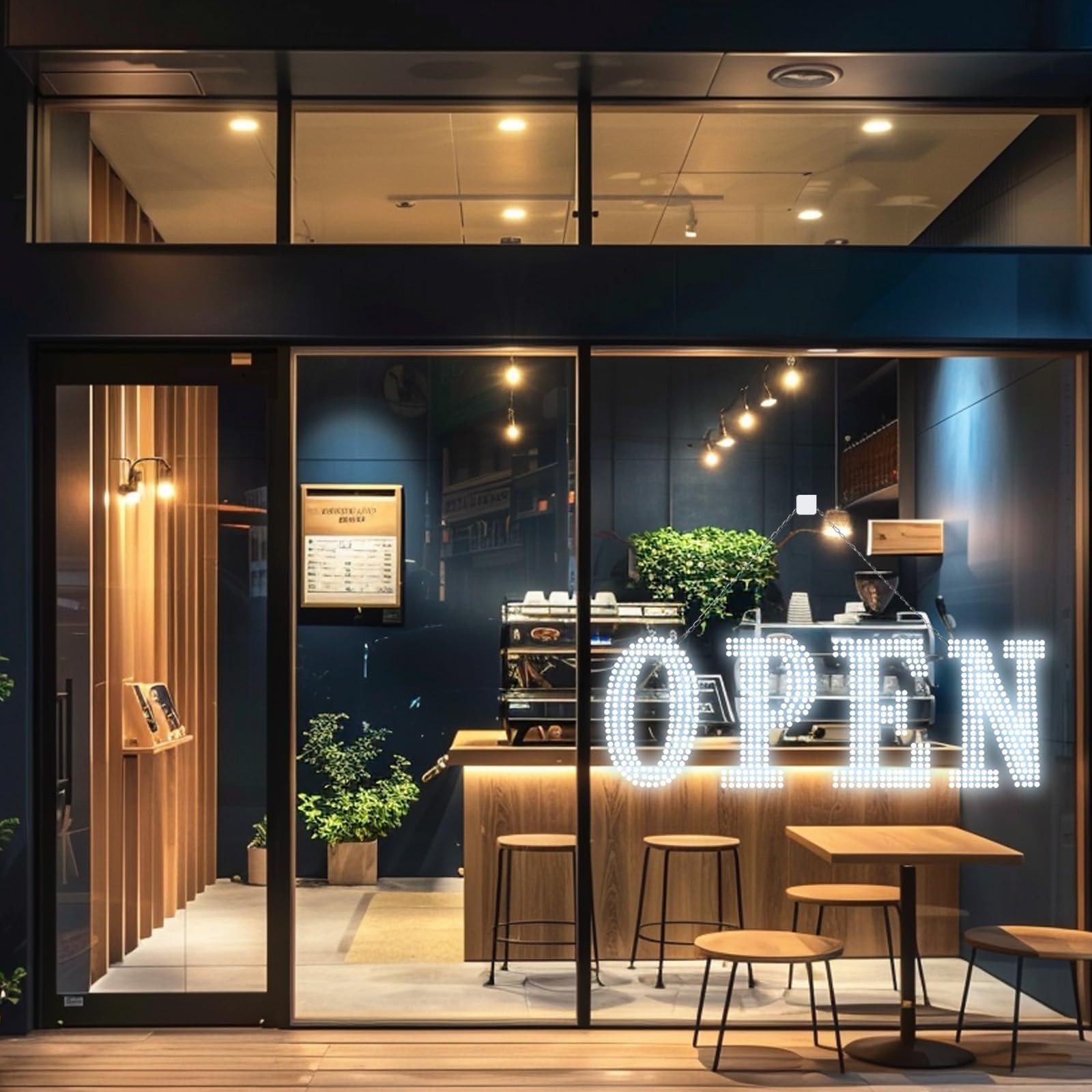 Large LED Open Sign for Business – 30″x10″ Bright Flashing Display, Remote, 14 M