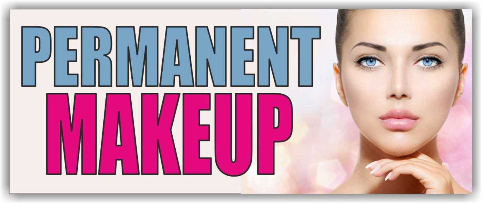 PERMANENT MAKEUP Advertising Banner Vinyl Mesh Sign make-up beauty salon stylist