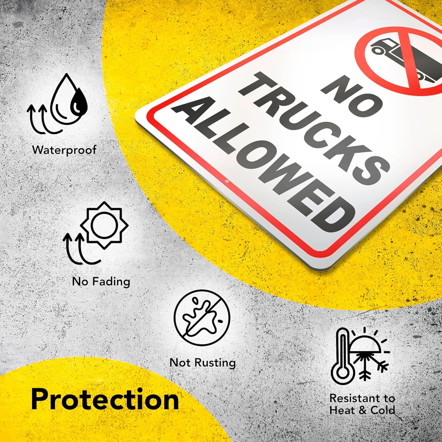 No Trucks Sign – 8×12 Aluminum Driveway Sign – No Truck Parking Allowed