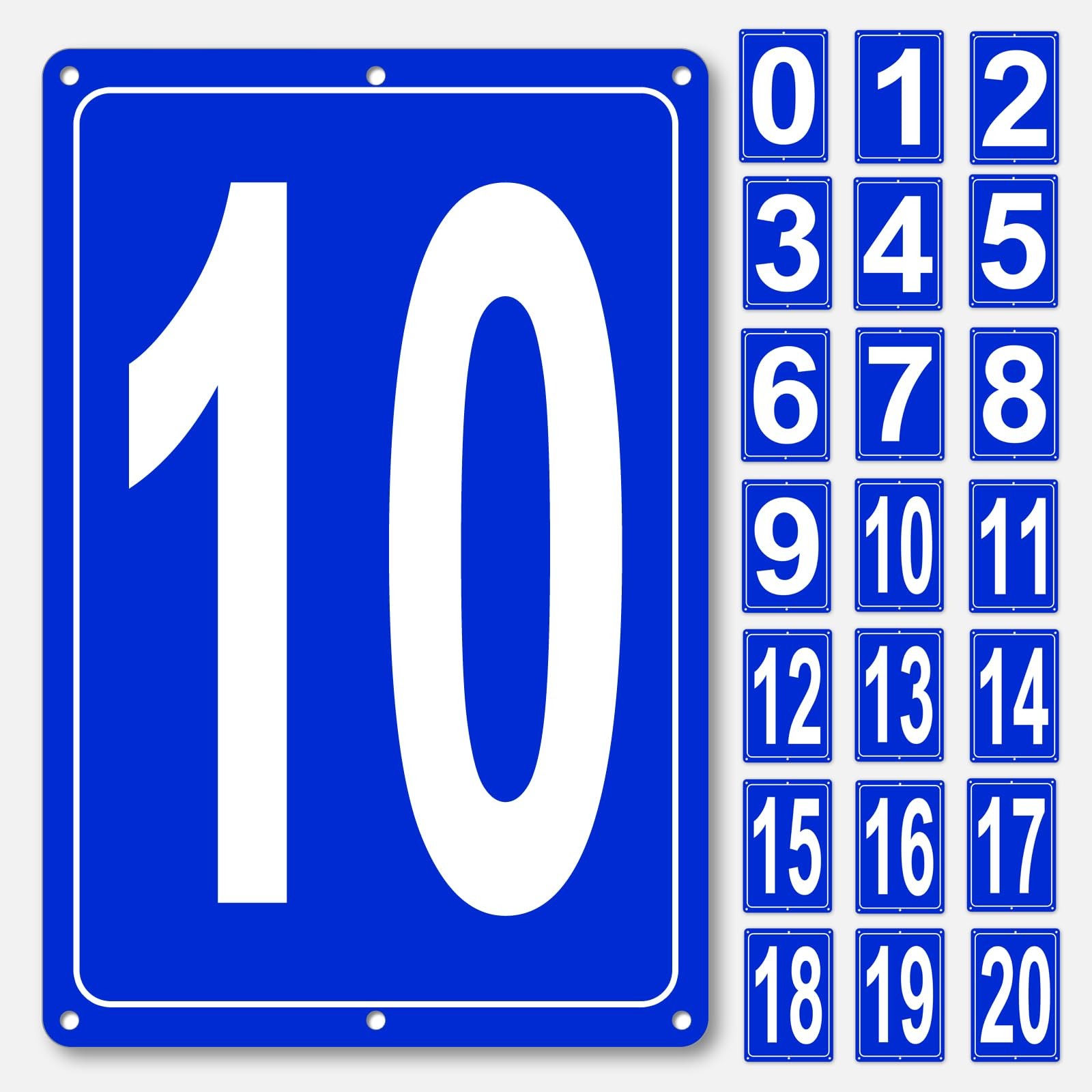 Numbered Sign 10, Aluminum Number Signs for Tennis Court, 12×8 inches Signage…