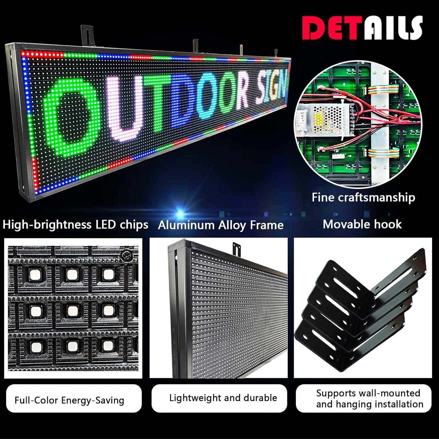 Outdoor LED Sign WiFi Programmable Digital Scrolling Display Board P10