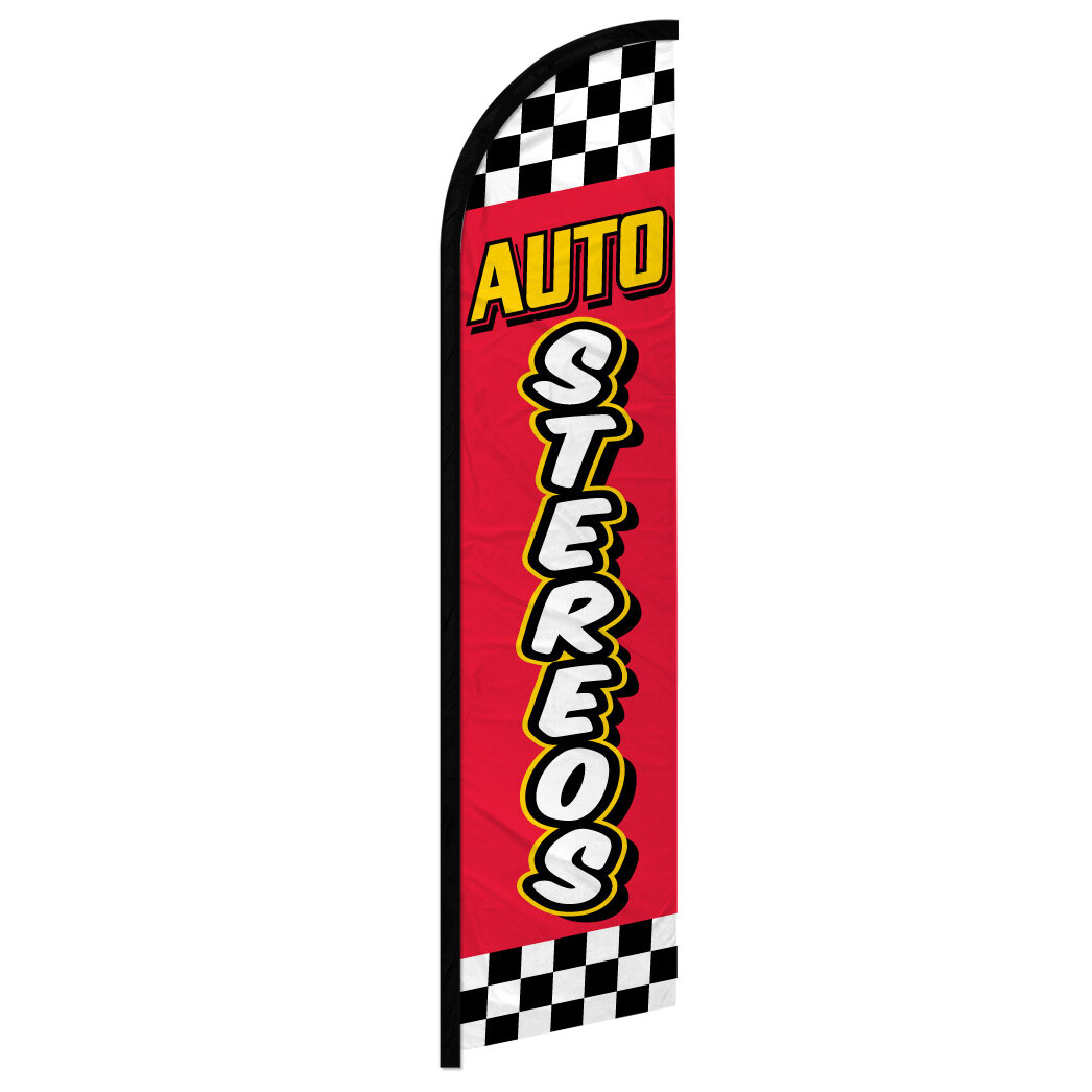 Auto Stereos Full Curve Windless Swooper Flag Car Sound System RD/BL