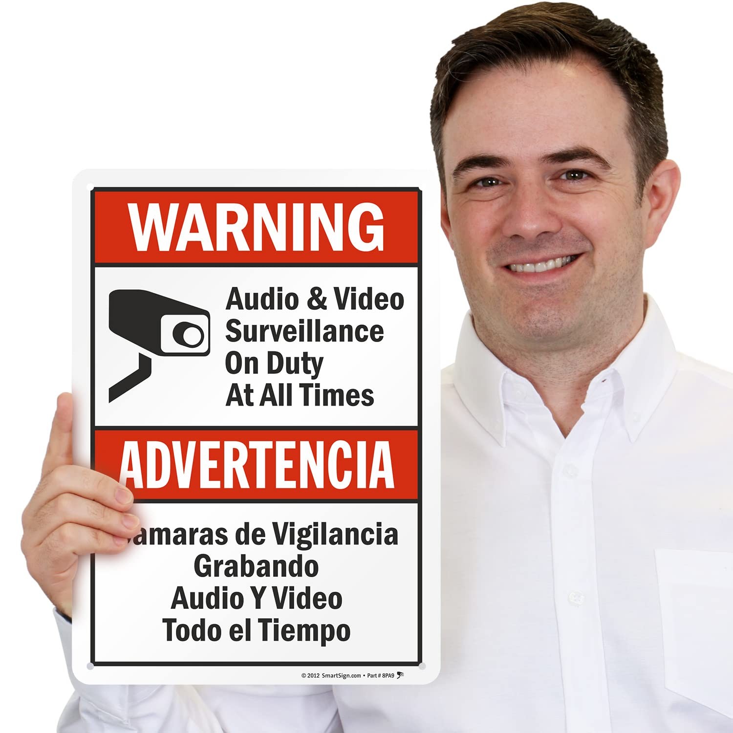14 x 10 inch “Warning – Audio & Video Surveillance On Duty At All Times” Bili…