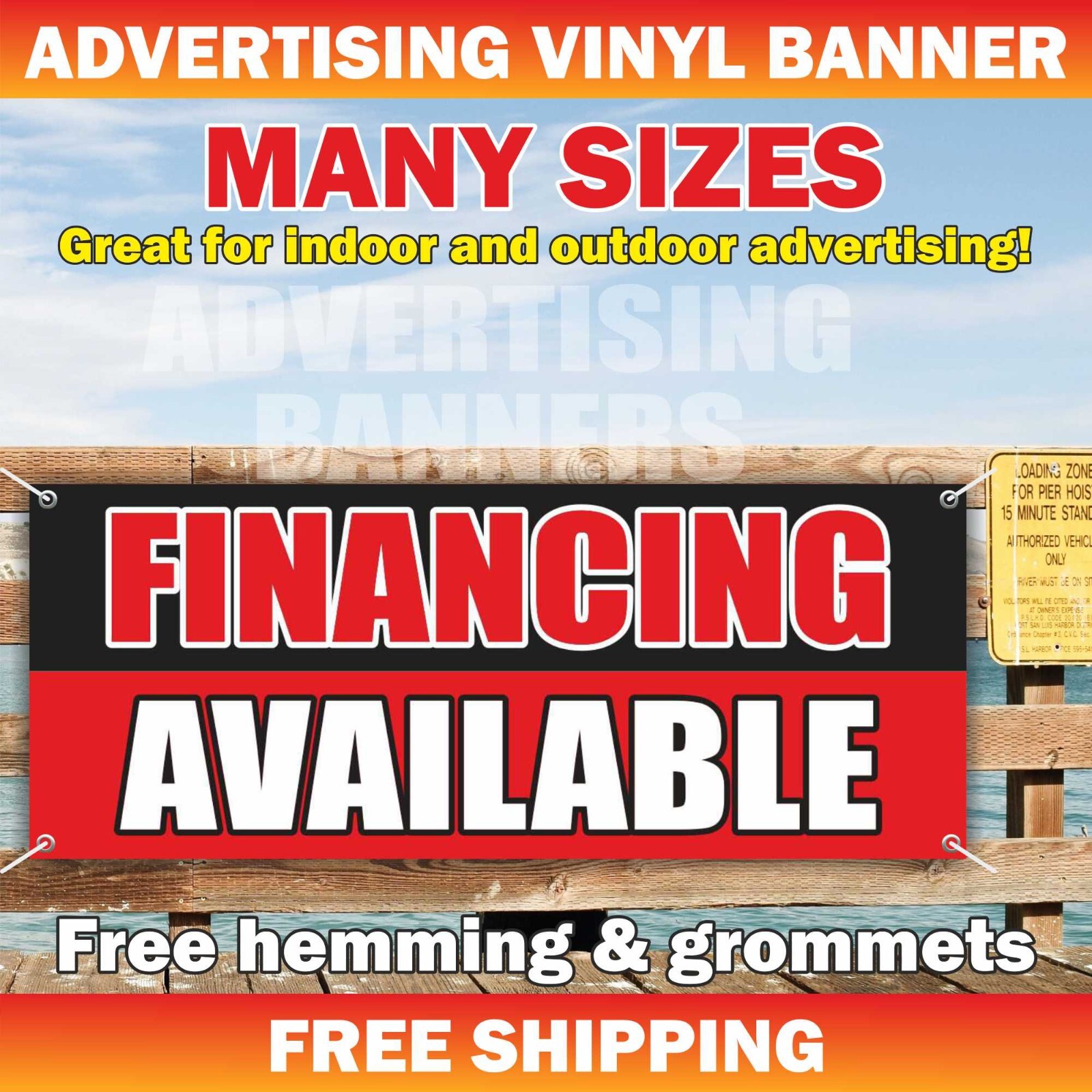 FINANCING AVAILABLE Advertising Banner Vinyl Mesh Sign Credit cash receipt