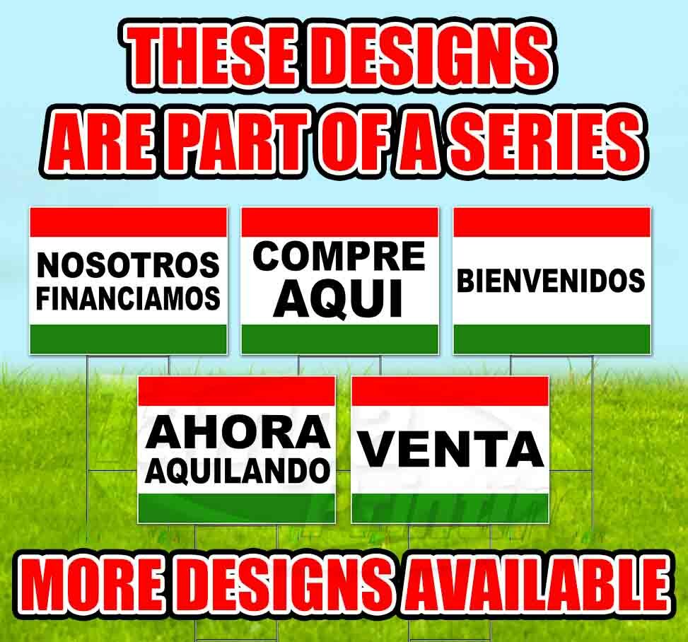 PAGUE AQUI 18×24 Yard Sign WITH STAKE Corrugated Bandit BUSINESS SPANISH