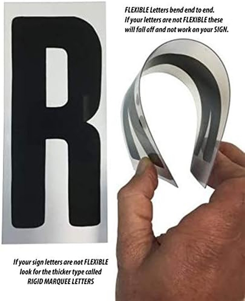 Changeable Sign Letters 6” on 7-Inch Flexible Panel – Condensed Font, Made in US