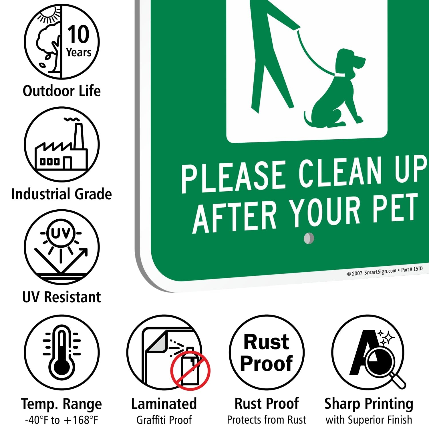 All Pets Must Be On A Leash Sign 12×18 Inch Aluminum Warning Plaque