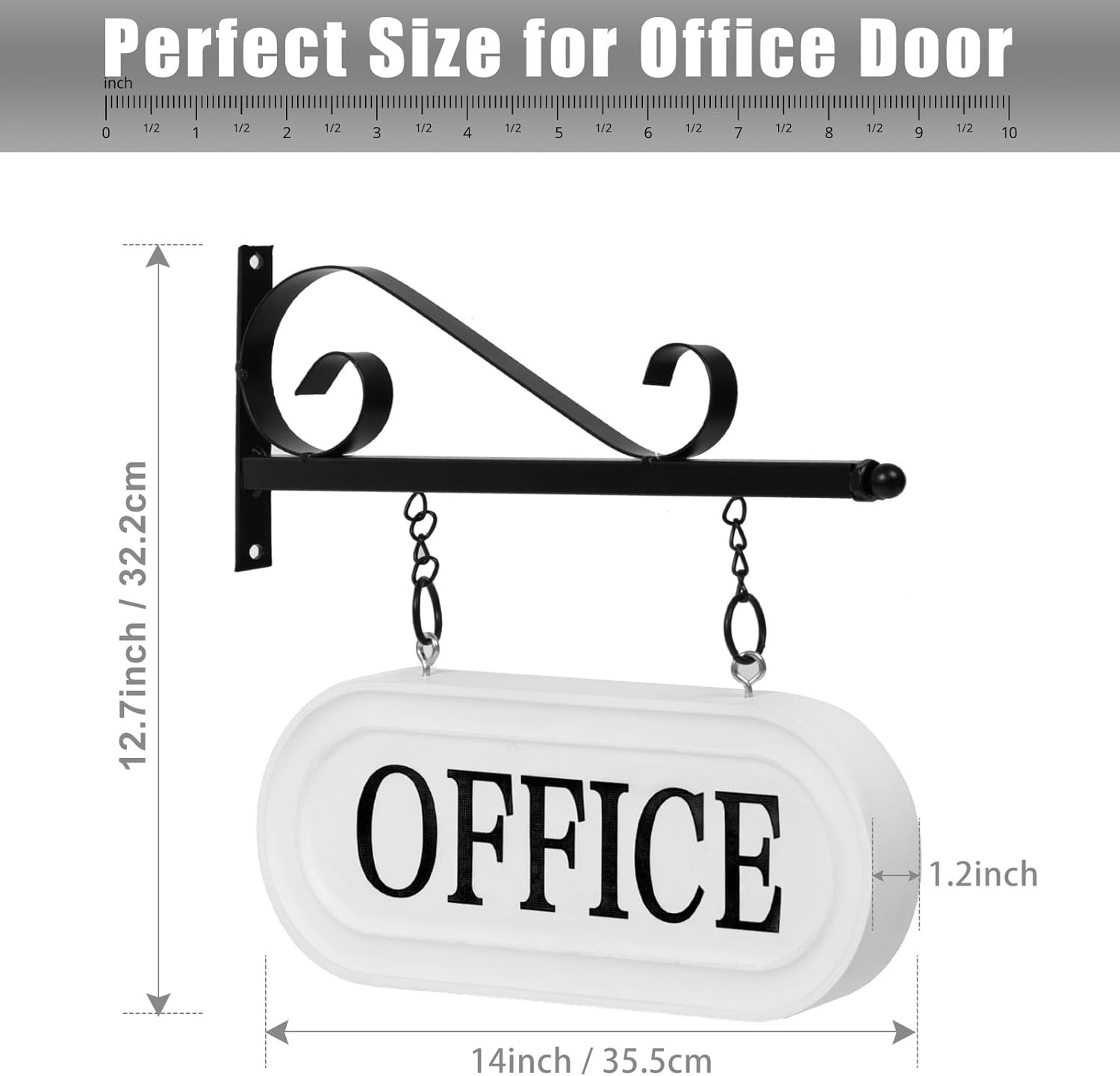 Office Sign for Door – Double-Sided Wall-Mounted Business Signs for Outside M…