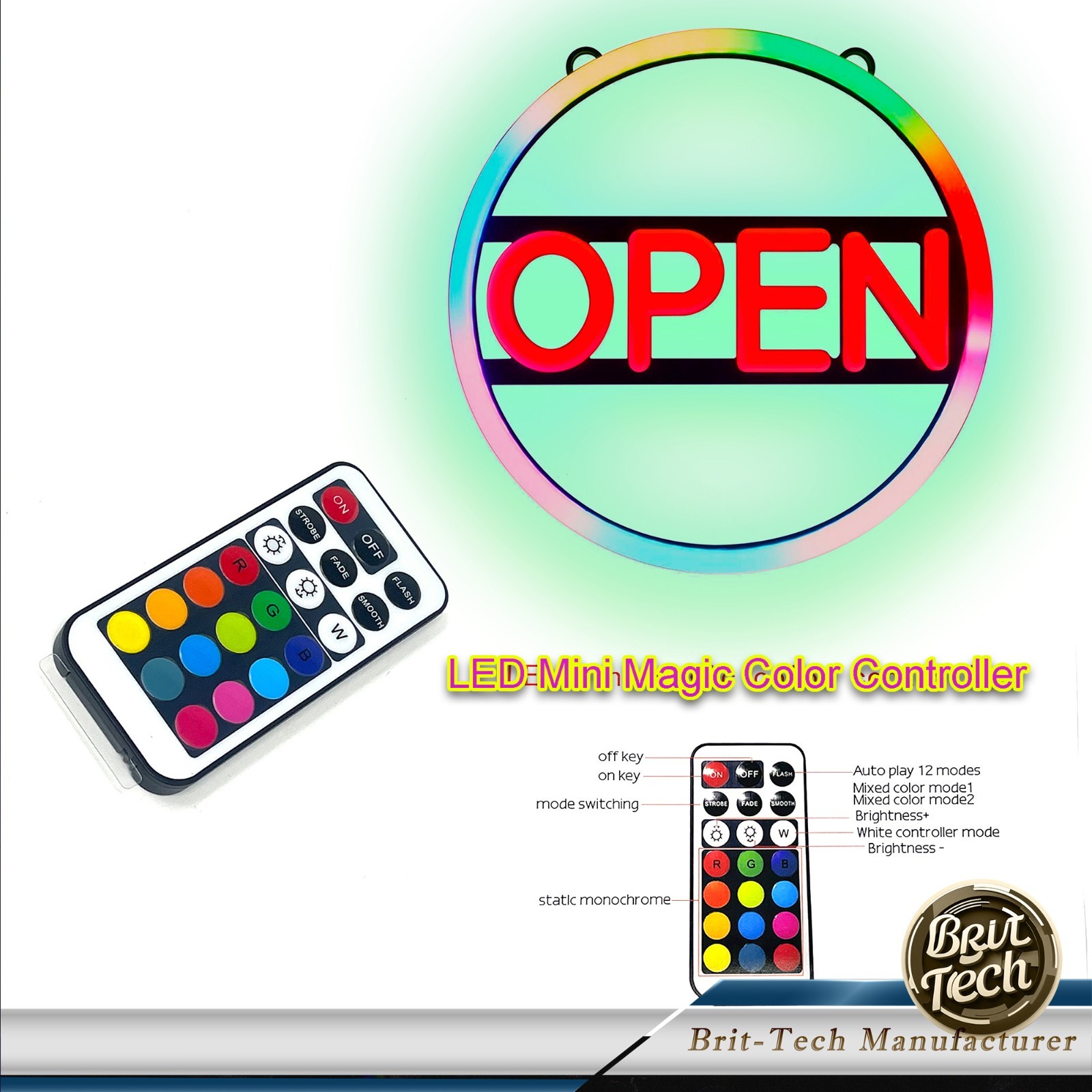 LED Open Sign 16″ Large Neon Bright Light for Business Restaurant Bar Store Shop