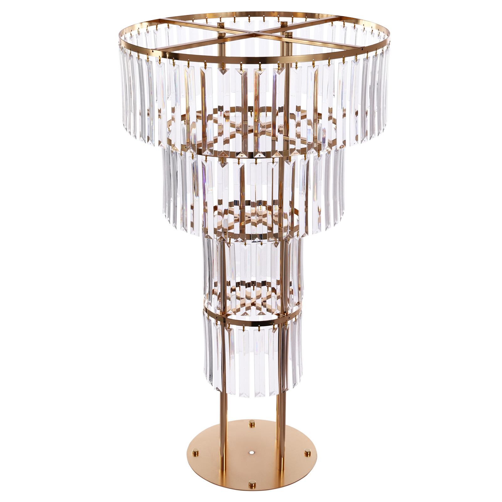 Wedding Gold Crystal Flower Stand, Round Pedestal Stand, Crystal Flower Stand~