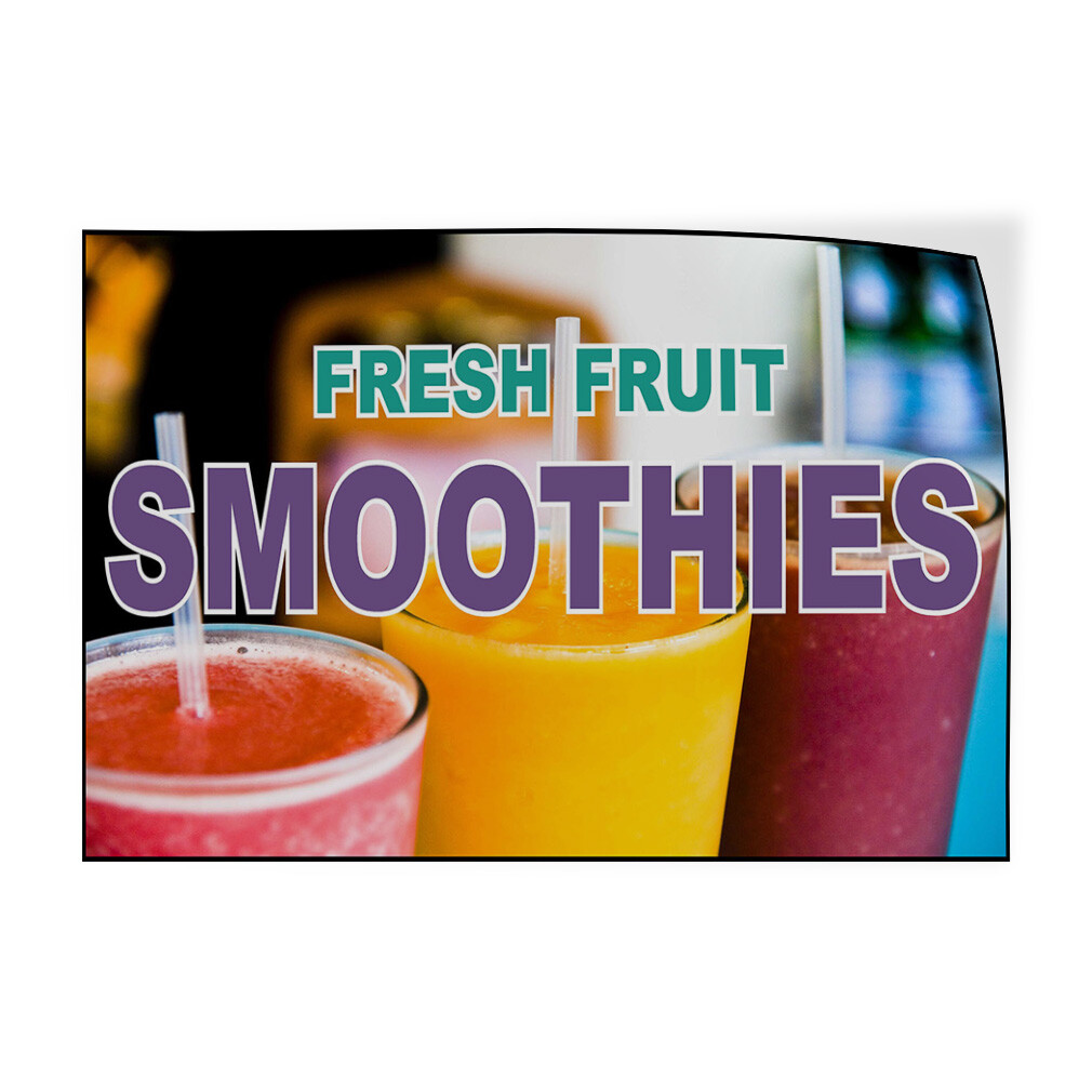 Decal Stickers Fresh Fruit Smoothies Food and Drink Vinyl Store Sign Label