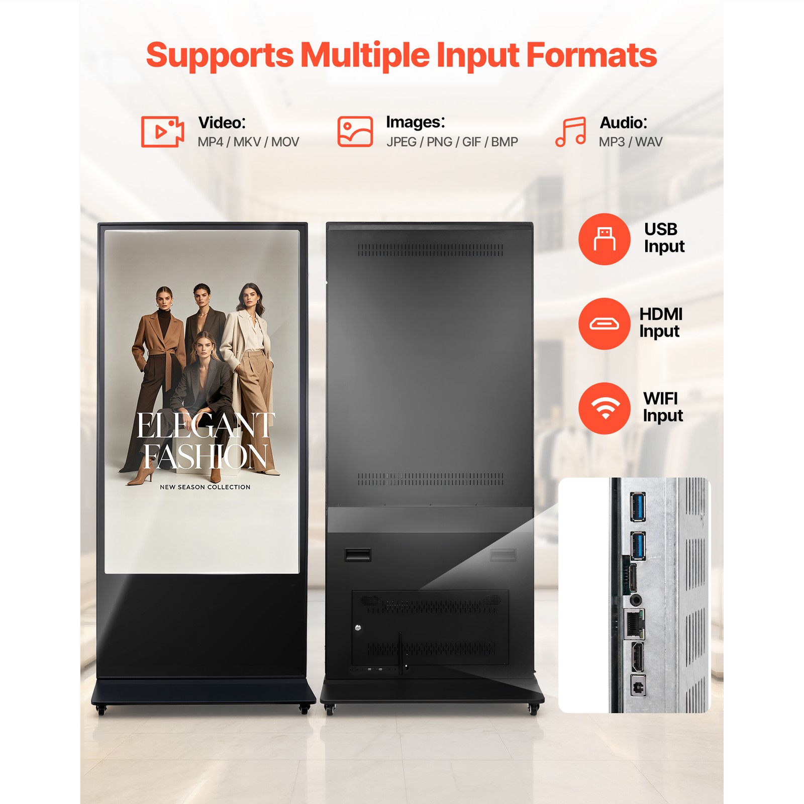 Uimoso 65 in Indoor Digital Signage Floor Stand with 4K Display