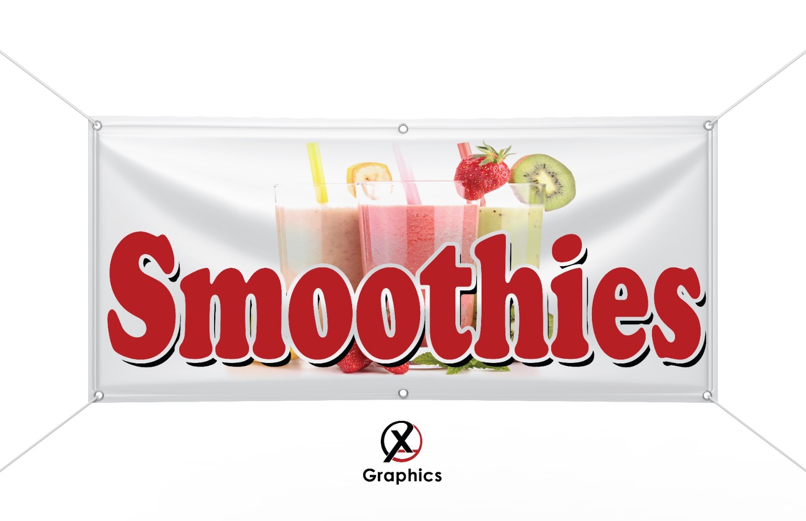 SMOOTHIES for sale Vinyl Banner advertising Sign. Full color 2×4 ft, 2×6