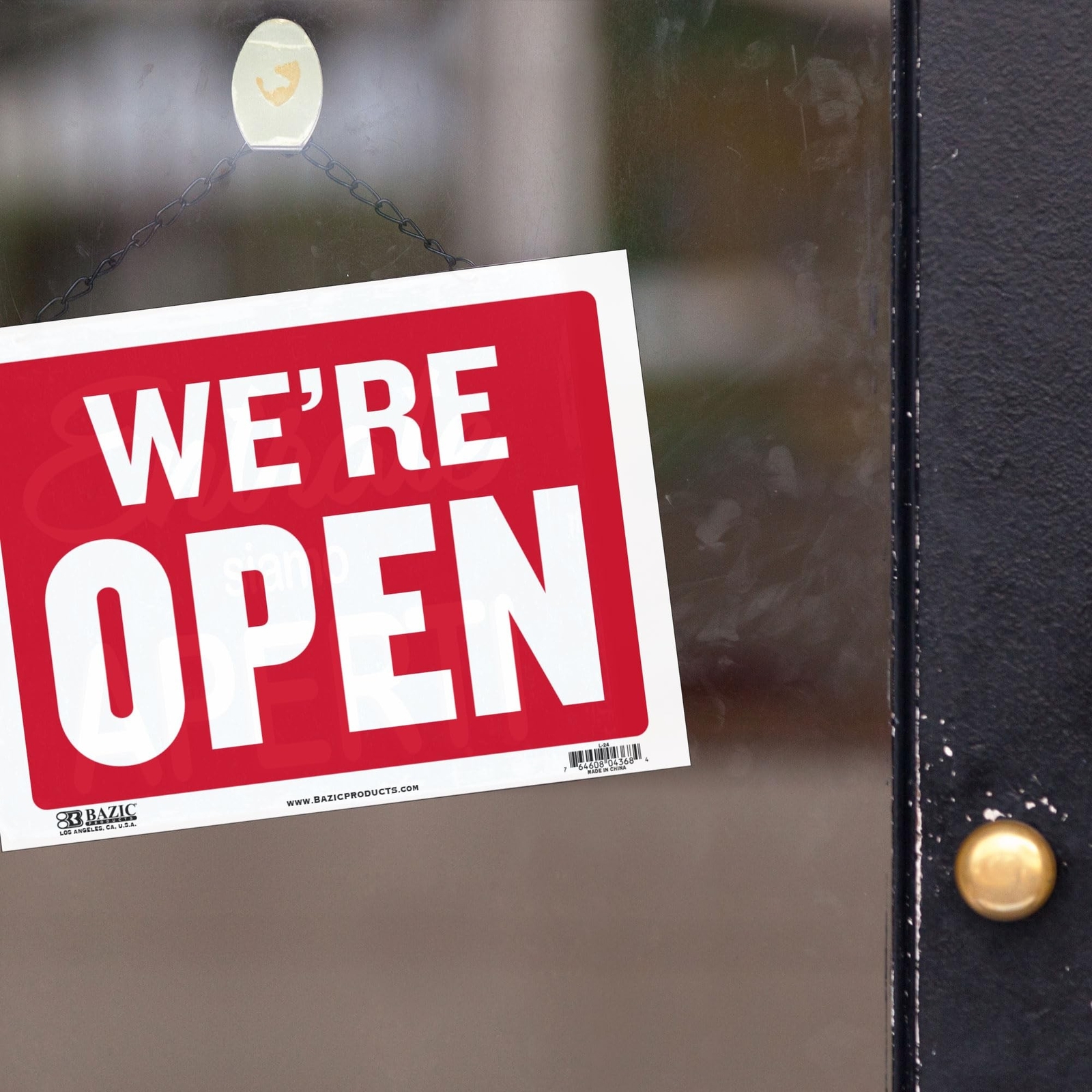 BAZIC Open & Closed Sign 12″x16″, Double Sides Plastic Vinyl Signs, Business …