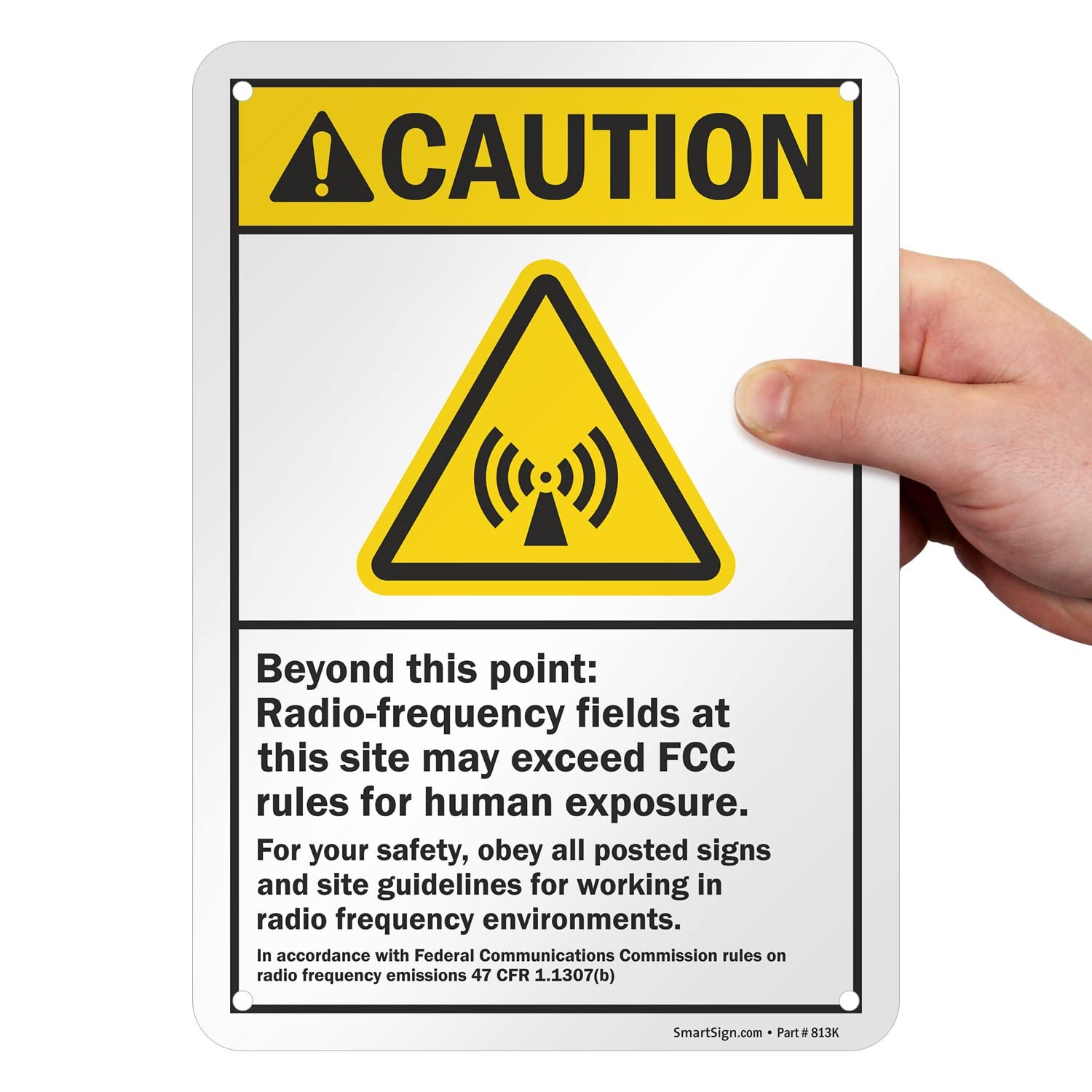 10×7 Inch Caution RadioFrequency Exceed FCC Rules ANSI Metal Sign 40 mil