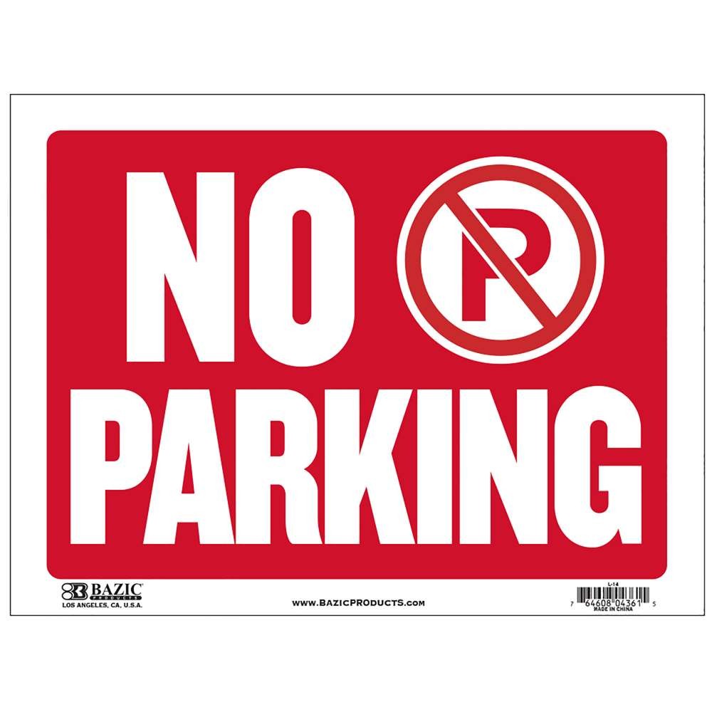 BAZIC 12″ X 16″ No Parking Sign, pack of 24