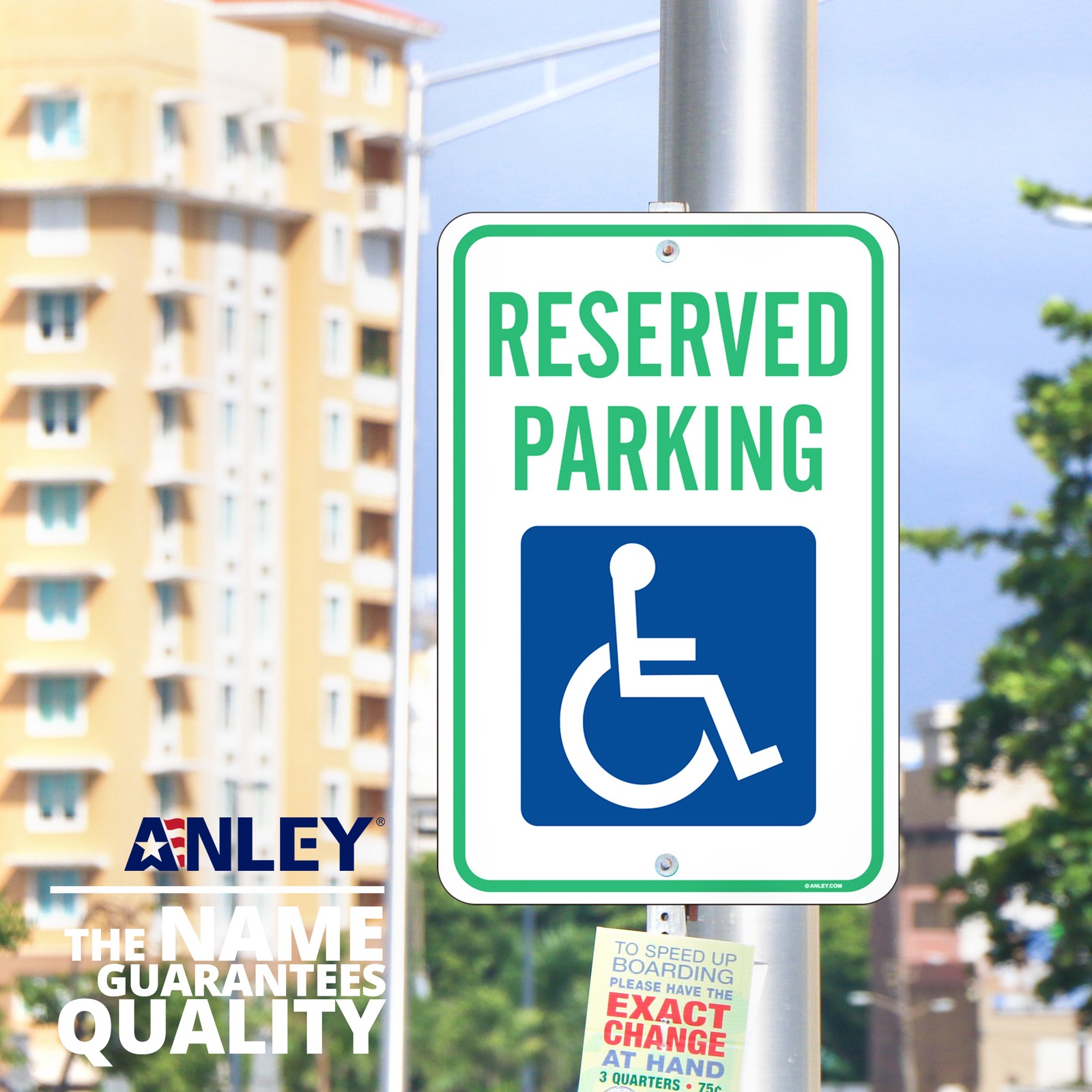 Anley Handicap Parking Sign 18 X 12 In – 40 Mil Thick Rust-Free Aluminum