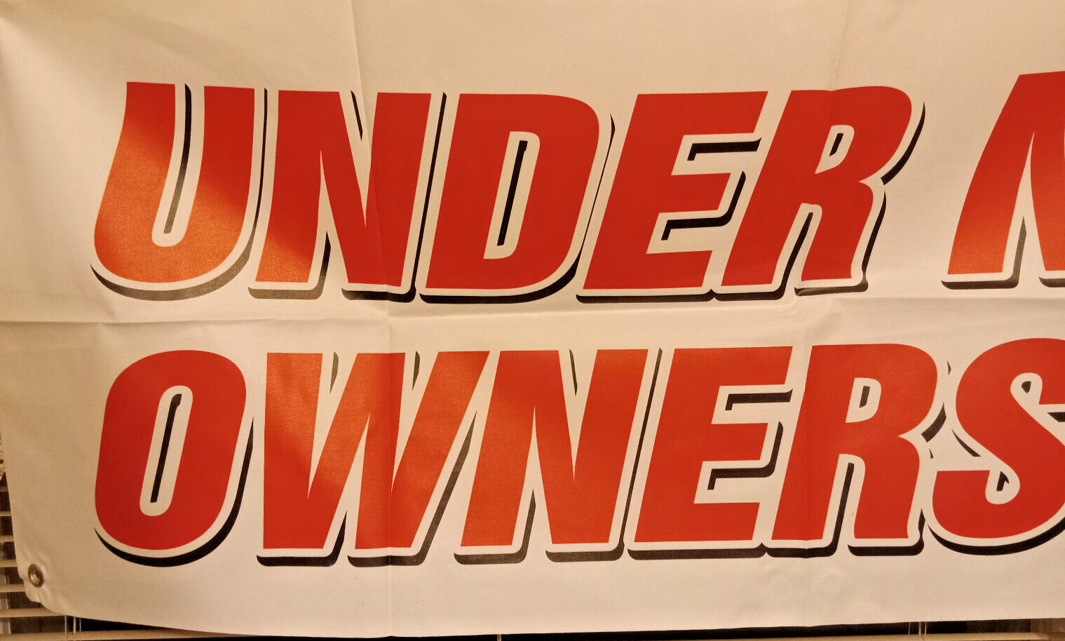 “UNDER NEW OWNERSHIP” Vinyl Banner – WINDOW HANGING SIGN FESTAPRINT 18″X48″