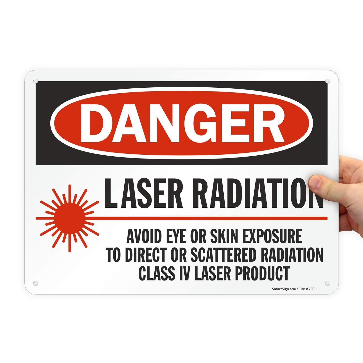 10×14 in “Danger – Laser Radiation Avoid Exposure” Aluminum Sign U9-1829-NA