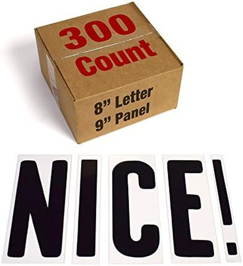 300 Pcs Marquee Sign Letters Flexible Plastic Letters on Flexible Panel 8″ & 9″