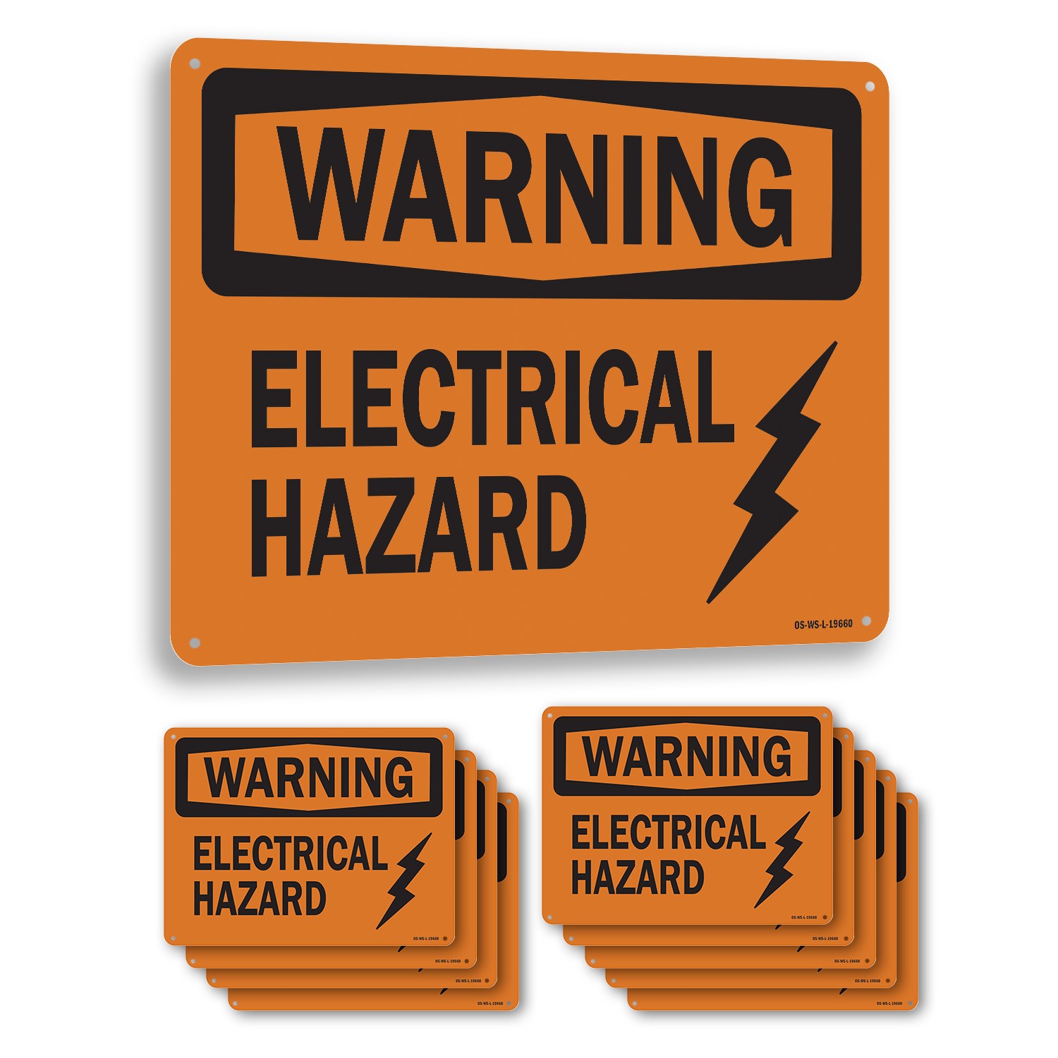 Electrical Hazard OSHA Warning Sign Metal, Plastic, Or Decal – 5 or 10 Pack