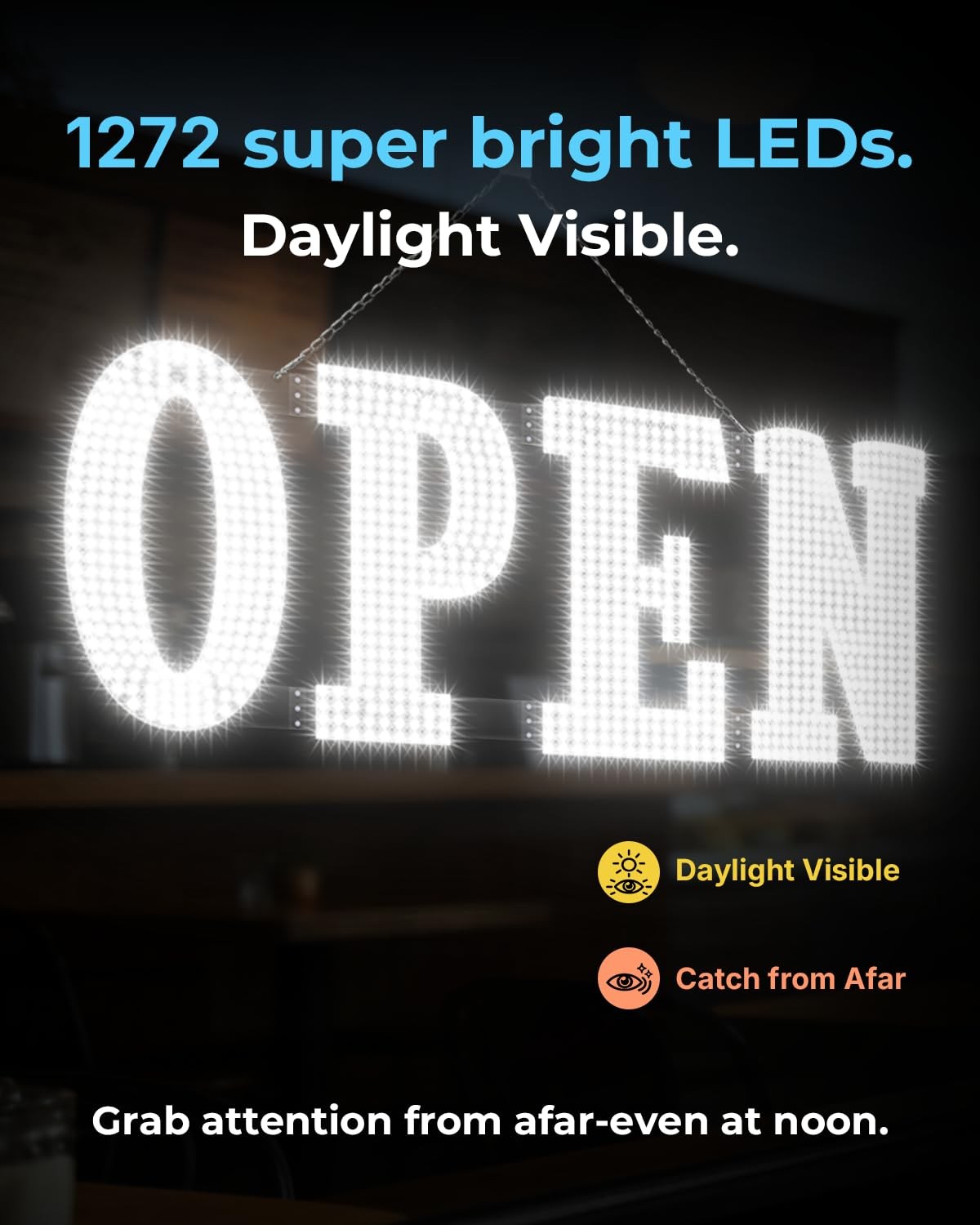 48″x17″ Extra Jumbo LED Open Sign BT and Remote Control Open Sign Super Brigh…