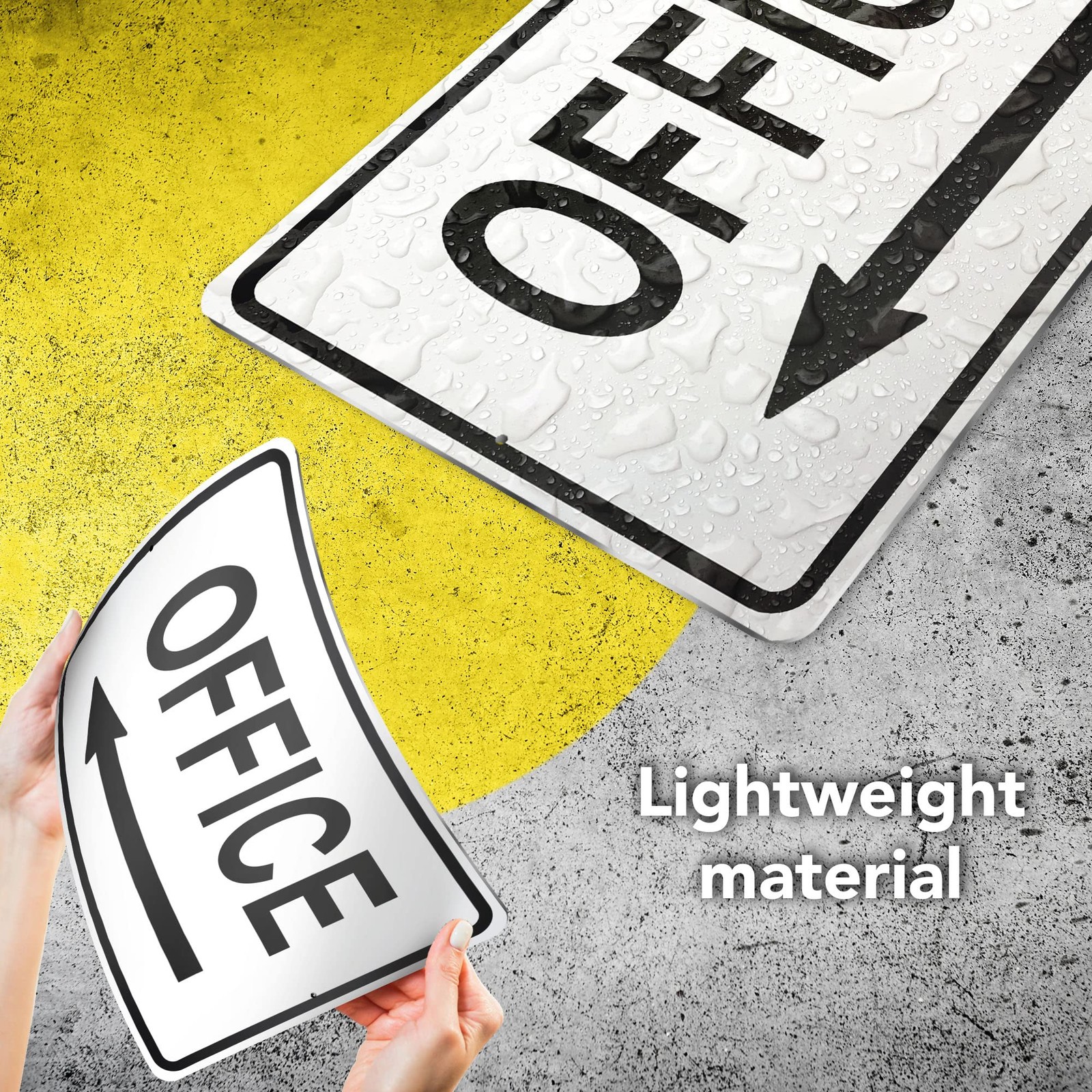 Office Sign with Left Arrow, 8×12 Reflective Aluminum Office Door Signs, UV P…