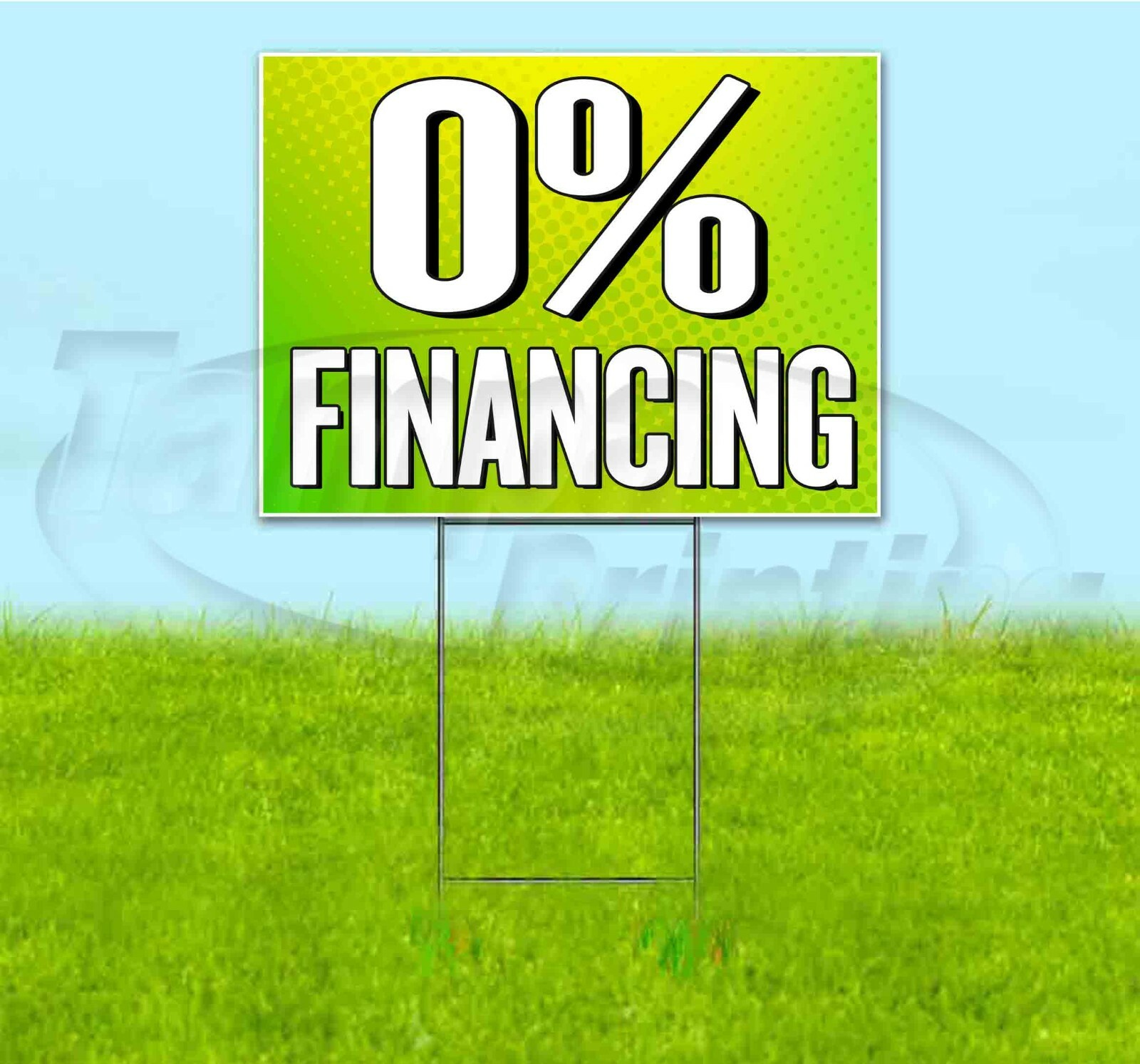 0% FINANCING 18×24 Yard Sign WITH STAKE Corrugated Bandit USA BUSINESS