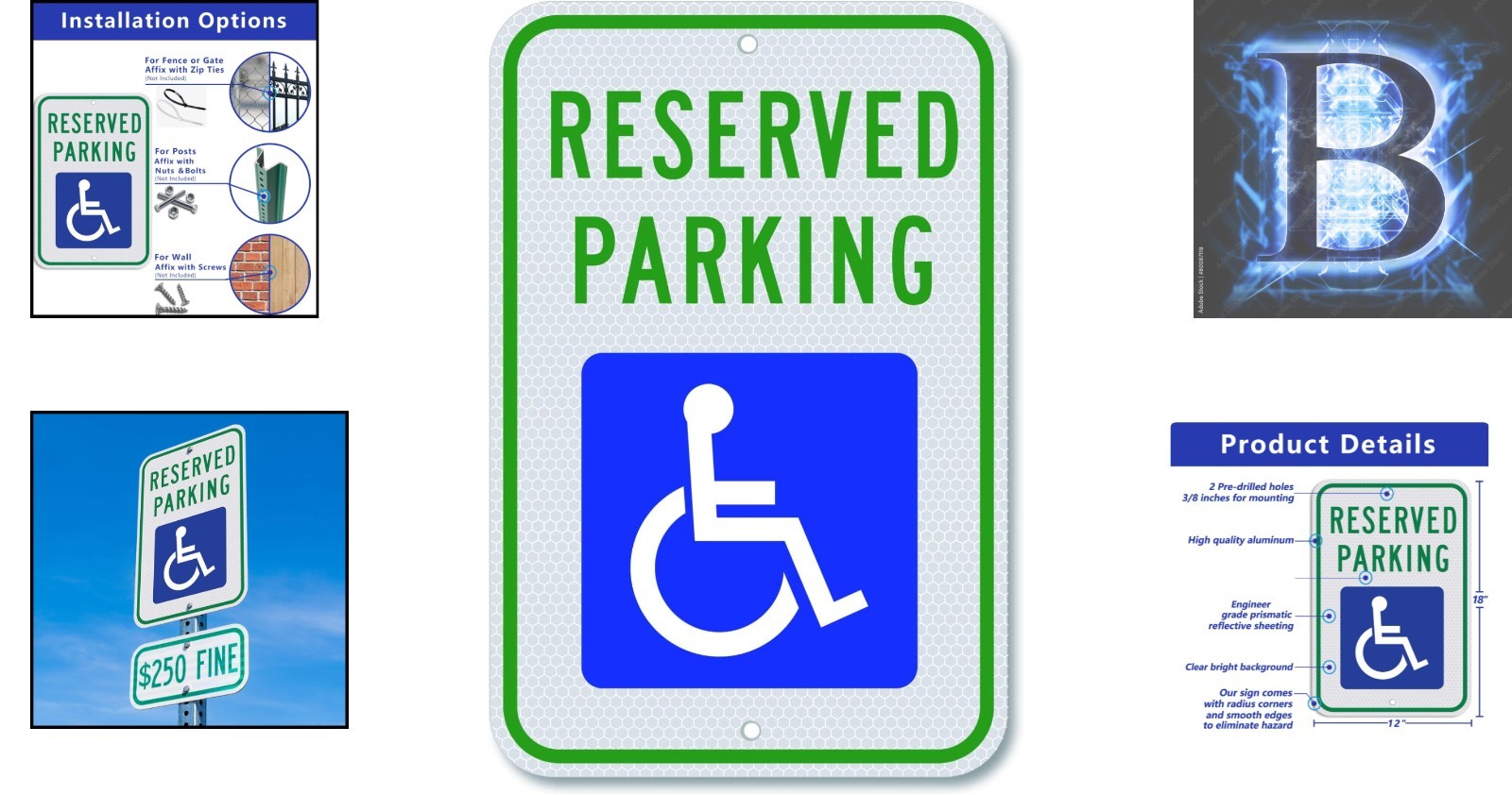 Weatherproof 18×12 Reflective Handicap Parking Sign with Easy Installation