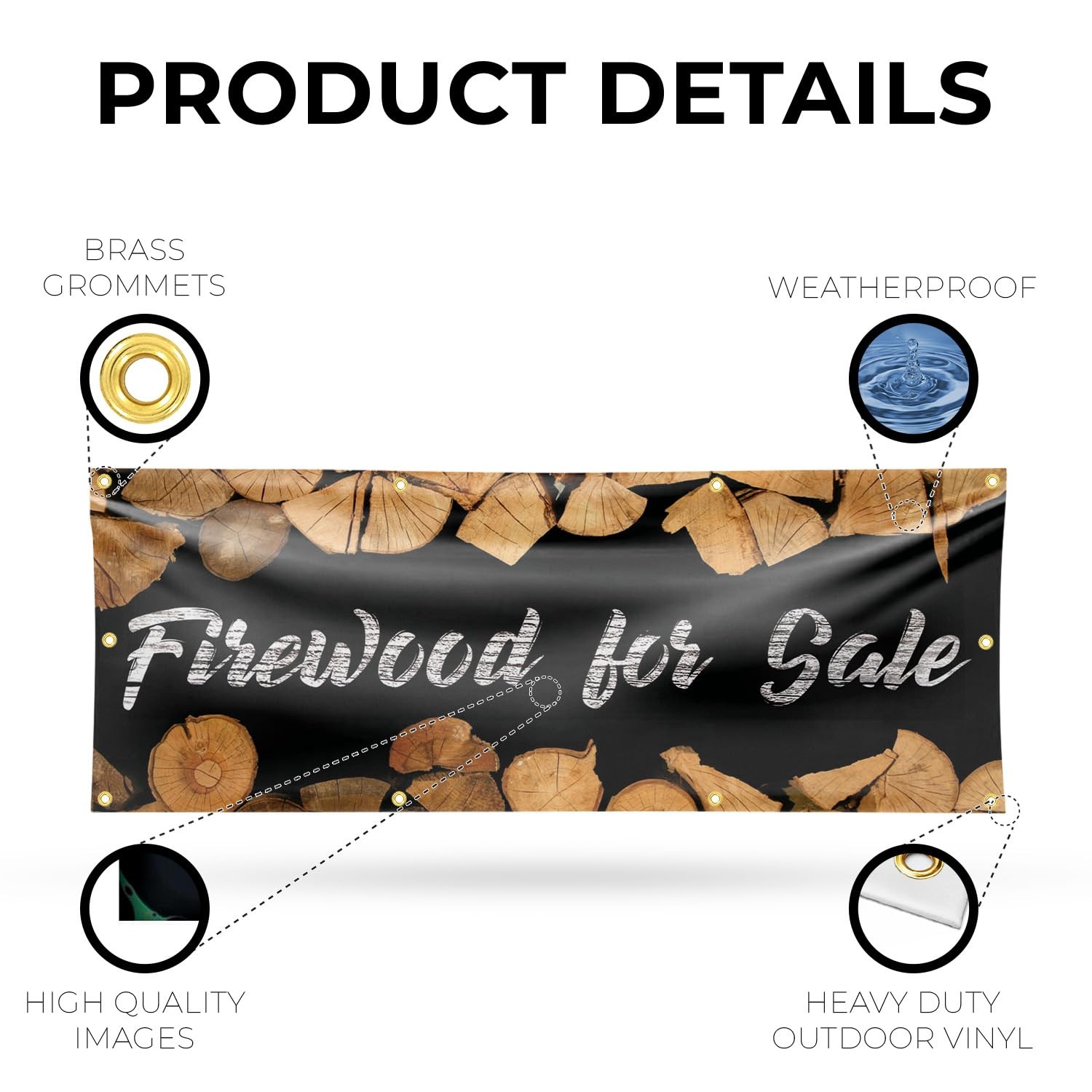 Signmission Firewood For Banner Sign 36 X 96 13 Oz Vinyl Metal Single-Sided