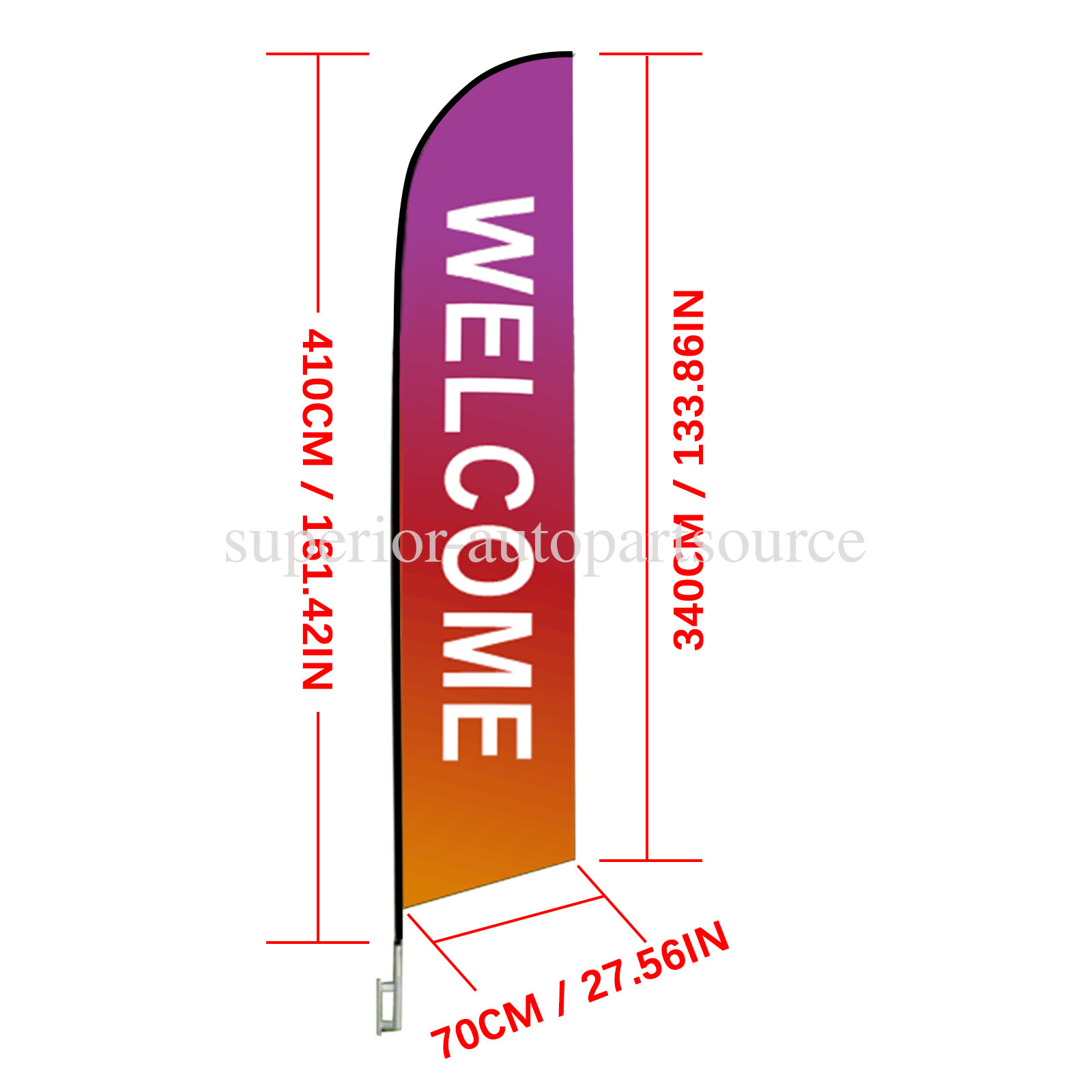 Open Feather Flags w/Pole Kit Durable Stretch Fabric Flag Portable &Convenient