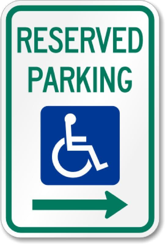 Handicap Parking Sign Ada Compliant Aluminum Reserved Weatherproof 8×12