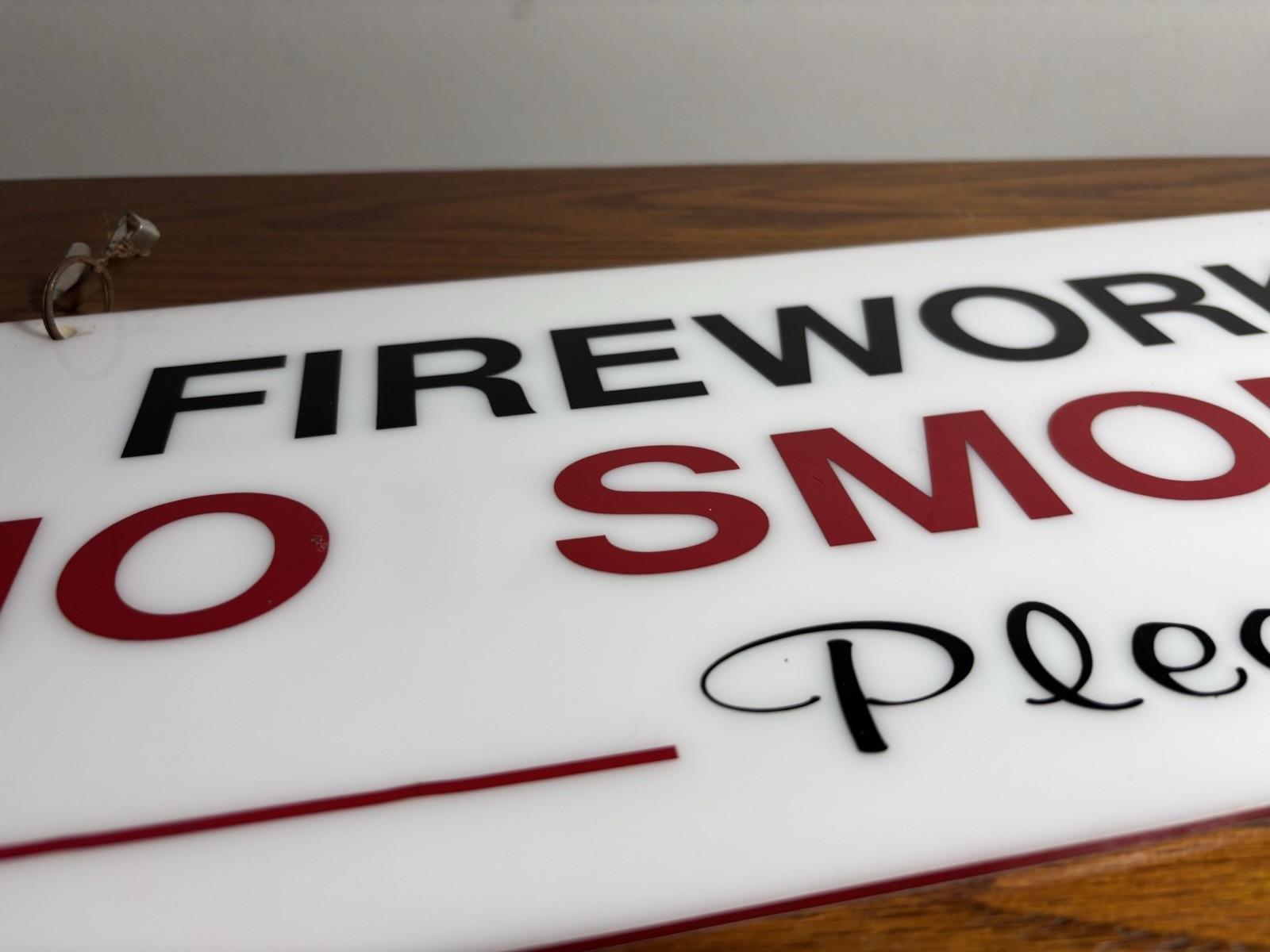 Rare Vintage Acrylic Plexi No Smoking Please Fireworks Warning Retail Store Sign