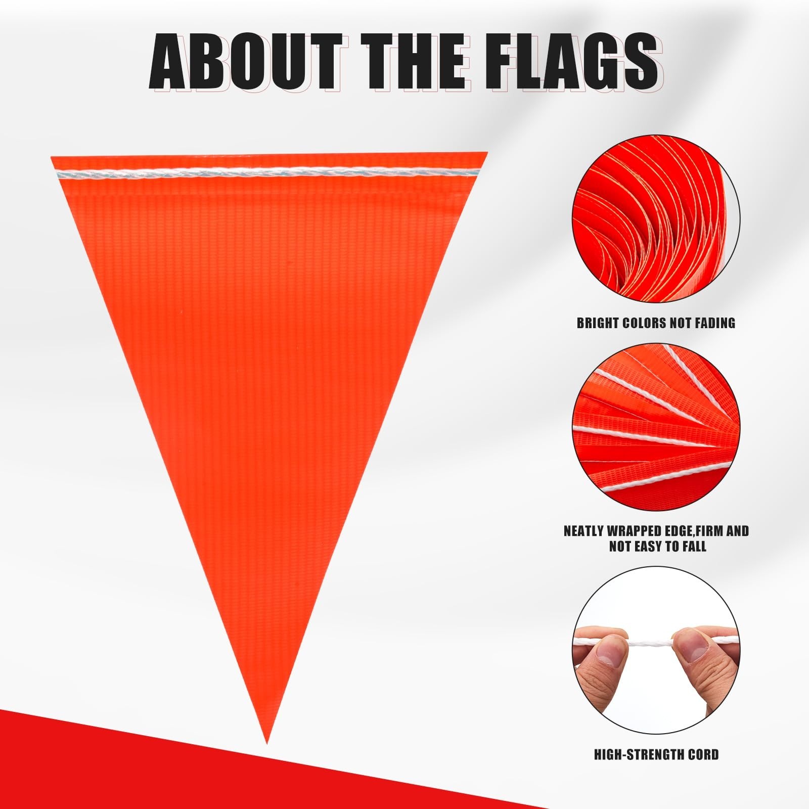 High Visibility Safety Pennant Banner Flag – 105FT, 80PCS Colored Triangle Signs