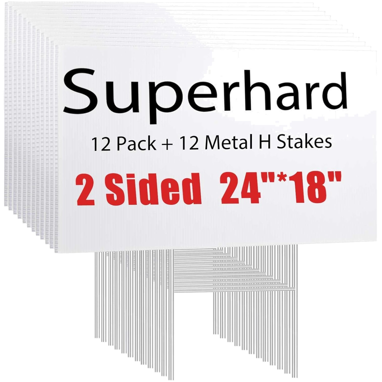 Weather-Resistant Blank Yard Signs 18×24” – 12 Pack for Any Event or Decoration