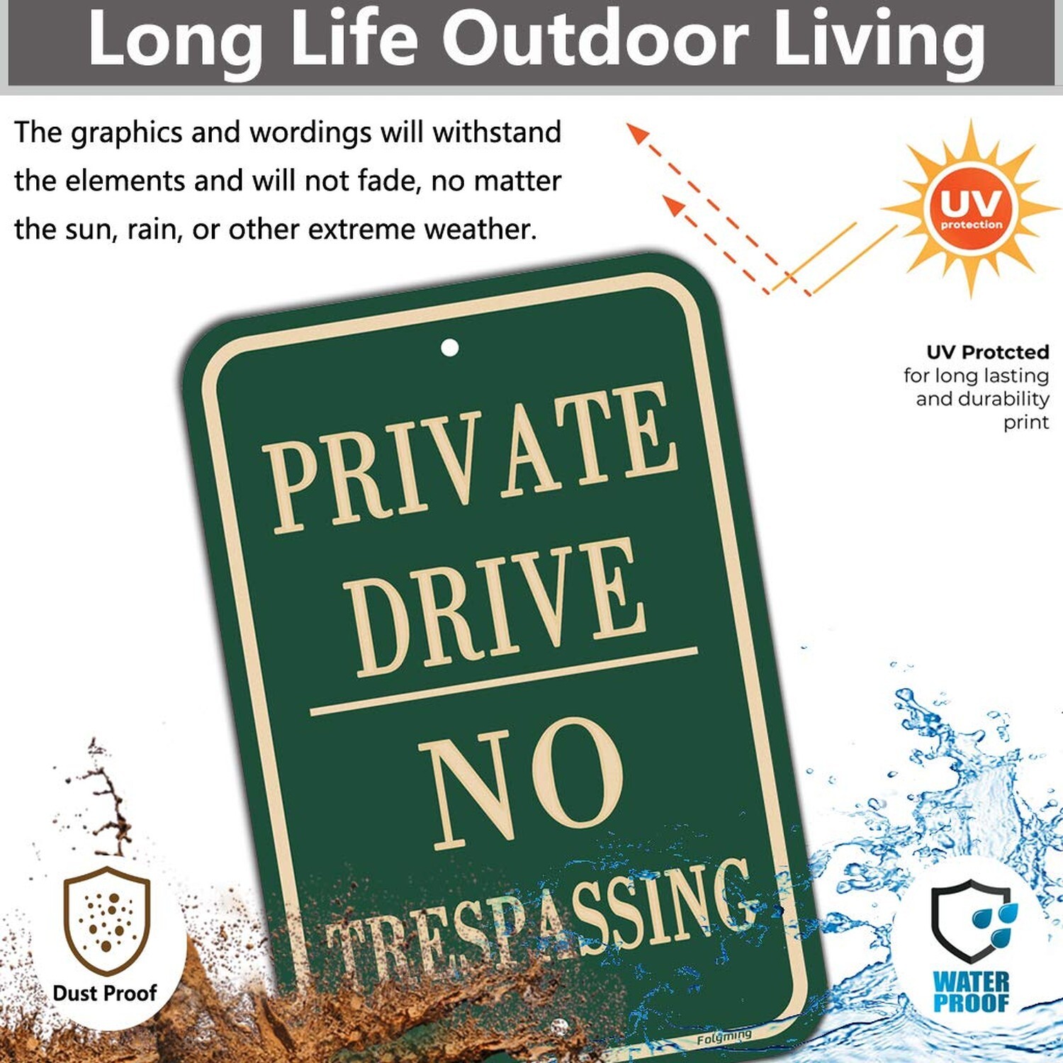 2 Pack Private Drive No Trespassing Signs 12 x 18 Inches Private Drive Sign N…