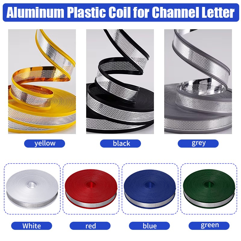 108ft Aluminum Coils for Channel Letter w/ Perforated Punching Trim Cap w/ Edge