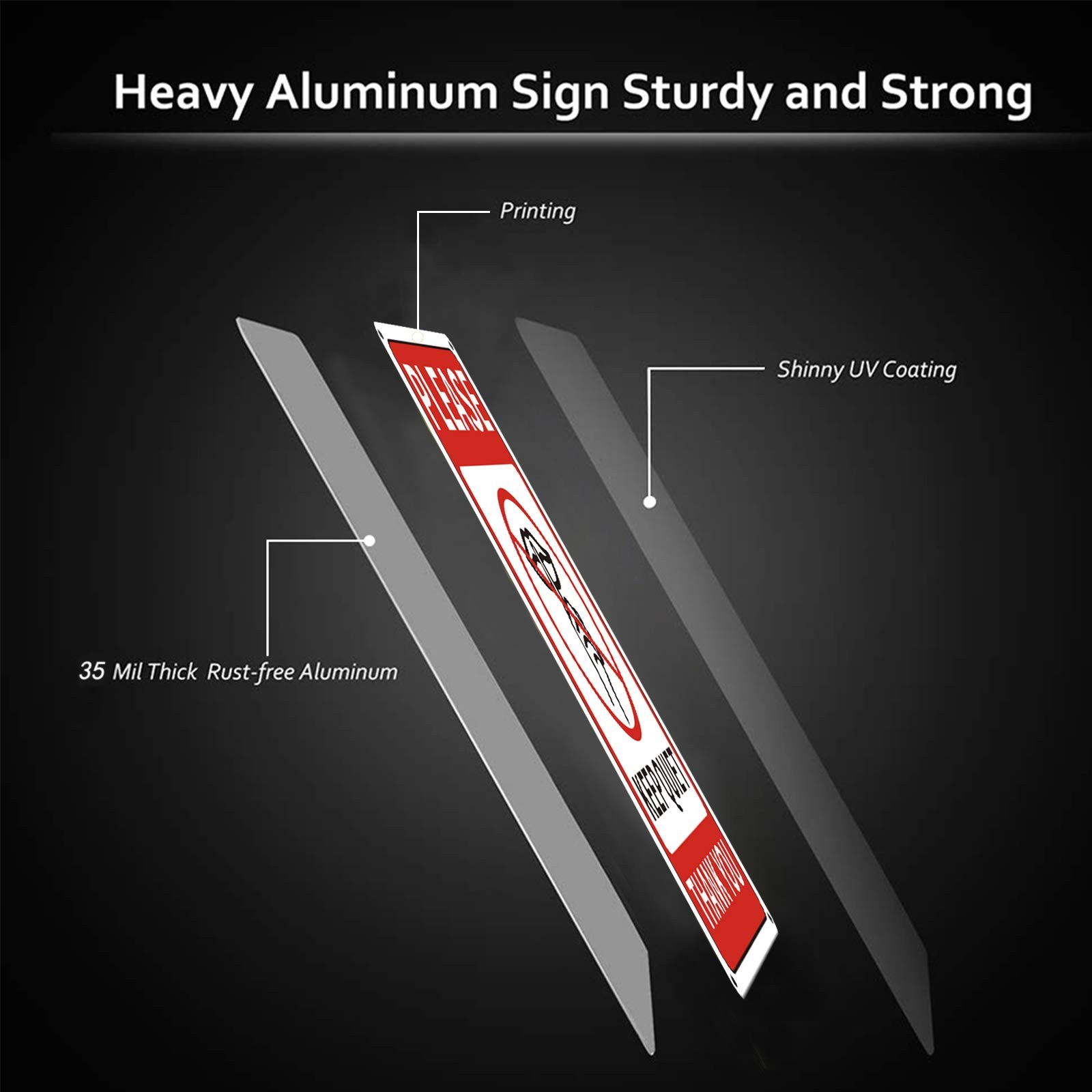 Mute Sign 8×12 Inch 35 Mil Aluminium Home Office Commercial Use UV Waterproof