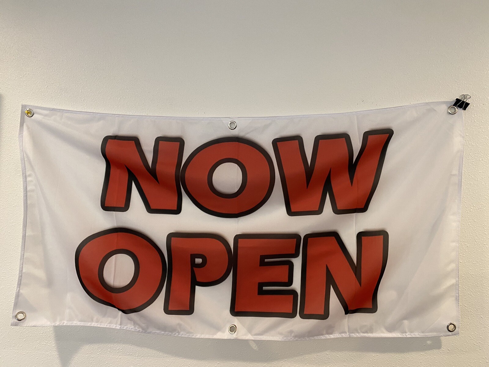 2×4 ft NOW OPEN Banner Sign -Super Polyester Fabric-New Z24