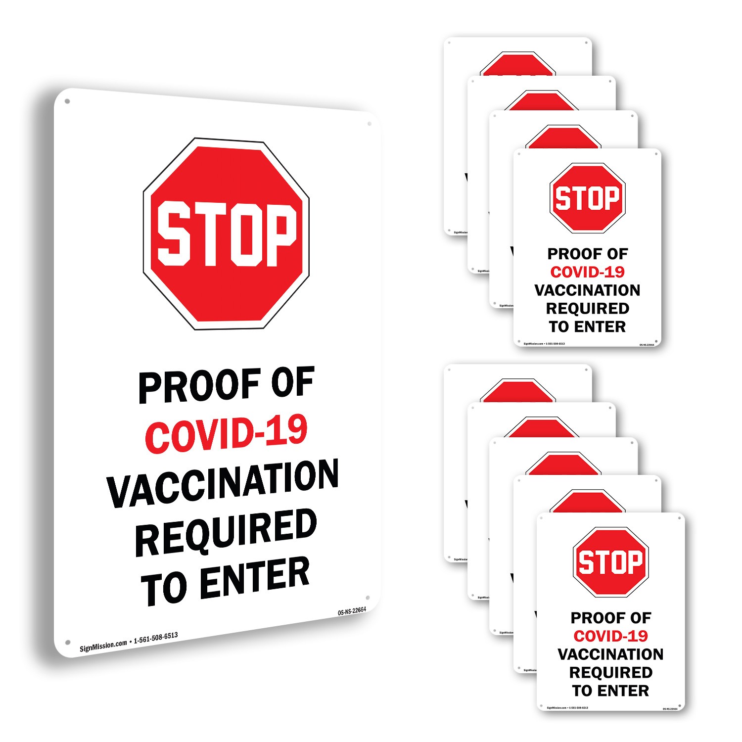 Stop Proof of Covid-19 Vaccination Required to Enter Public Safety 5/10 Pack