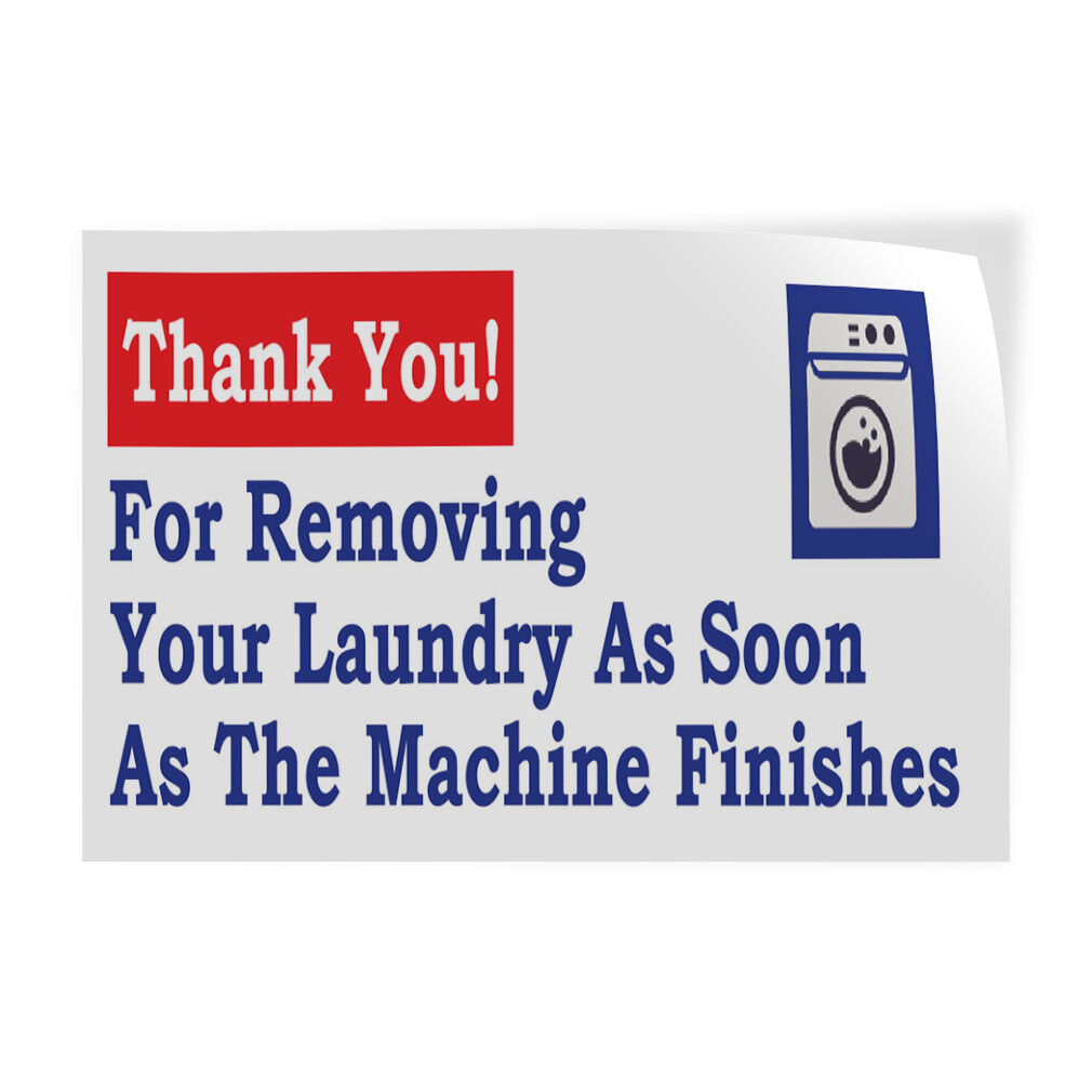 Decal Stickers Thank You Removing Laundry Laundromat Vinyl Store Sign Label