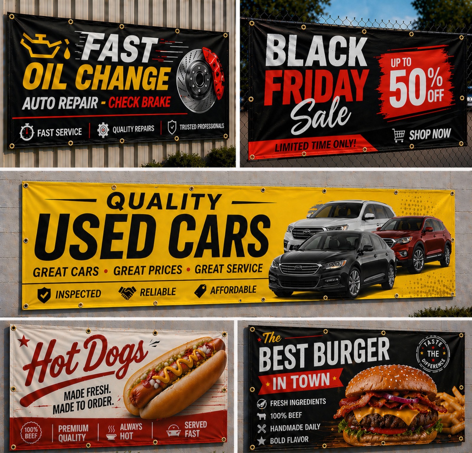Custom Vinyl Mesh Banner Sign, Full Color – Free Design, For outdoor indoor use
