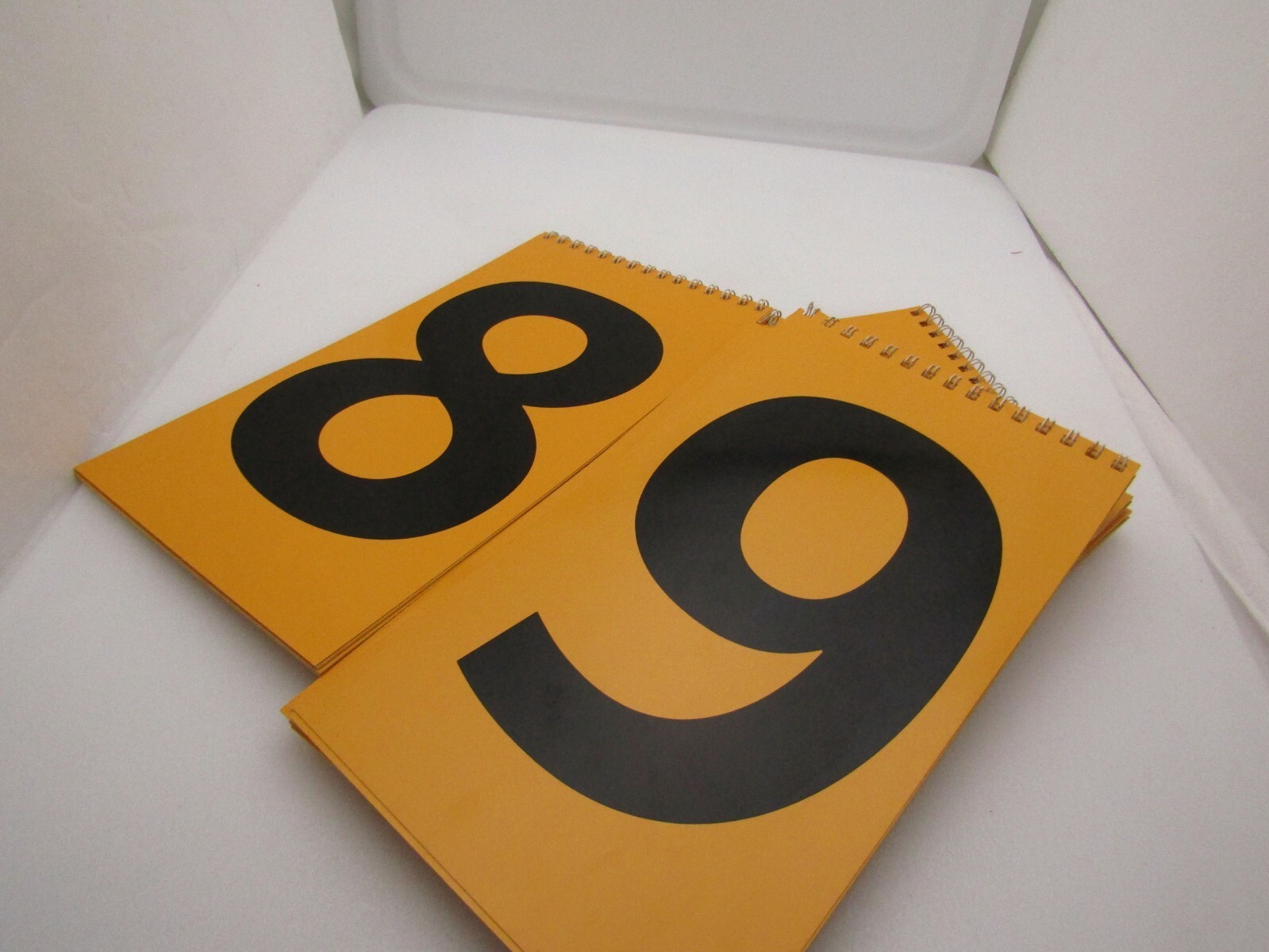 12 Yellow Retail Signage Spiral Black Number Pads Pricing Display + Bonus